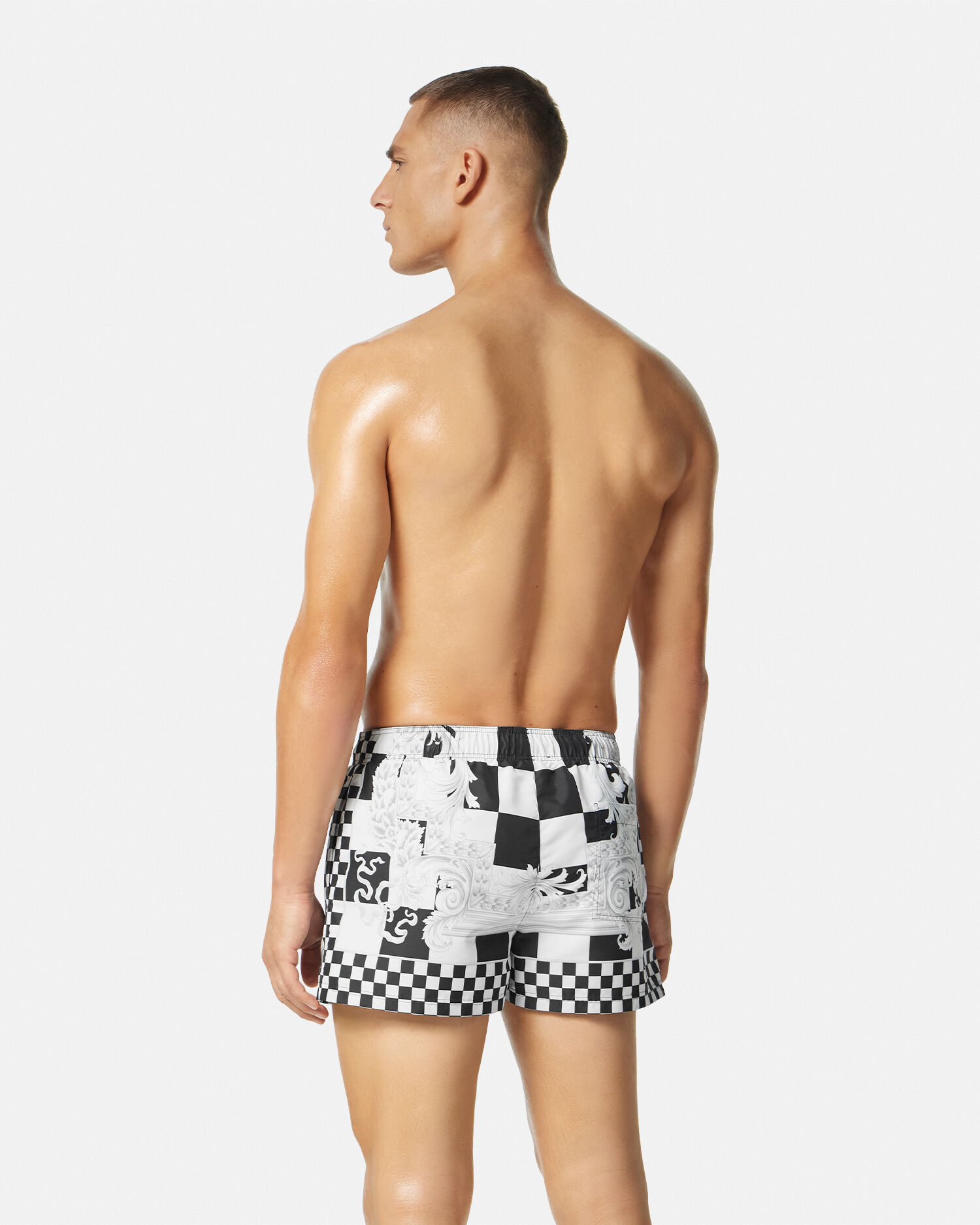 Versace swim trunks hotsell white