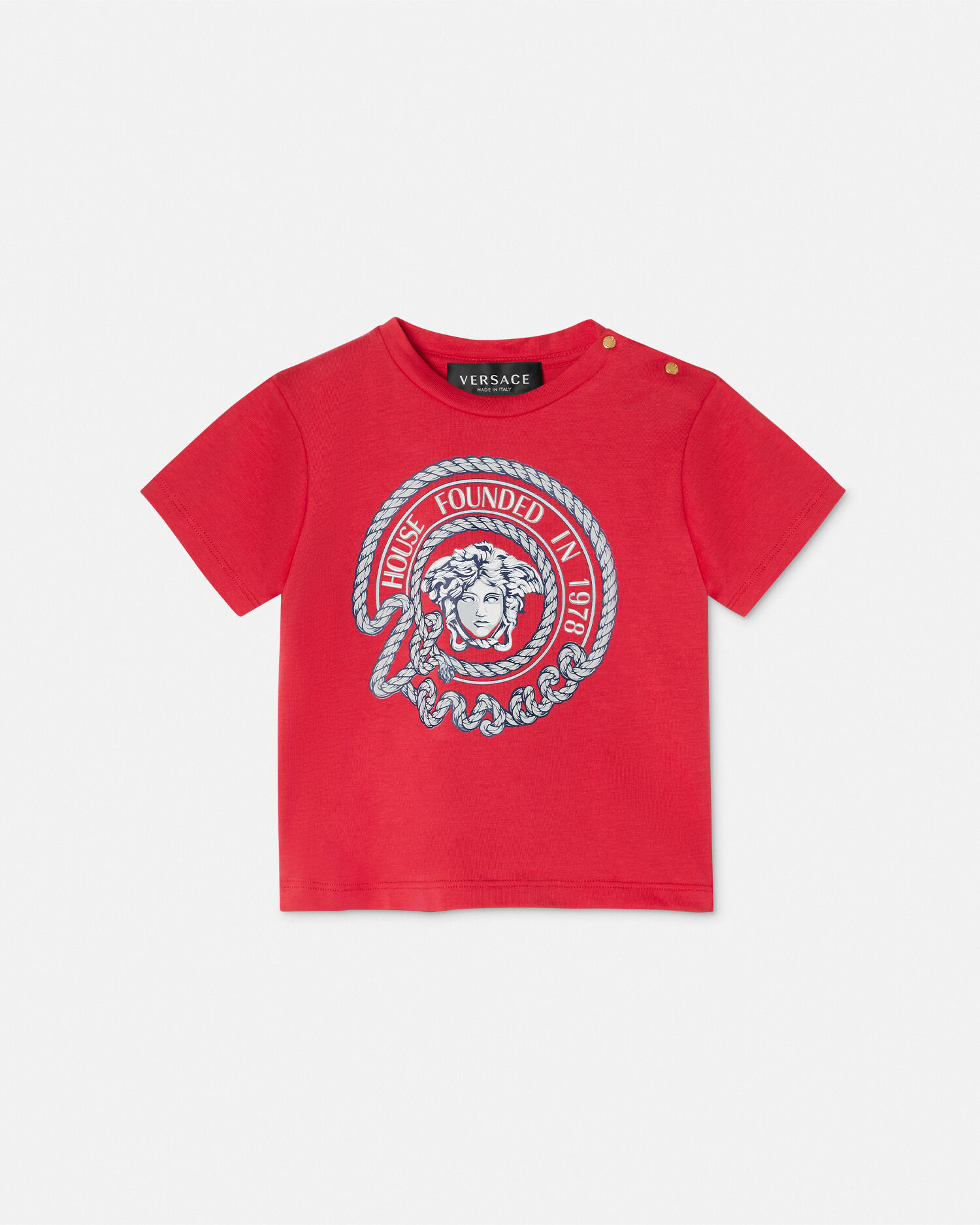 Red versace shop t shirt