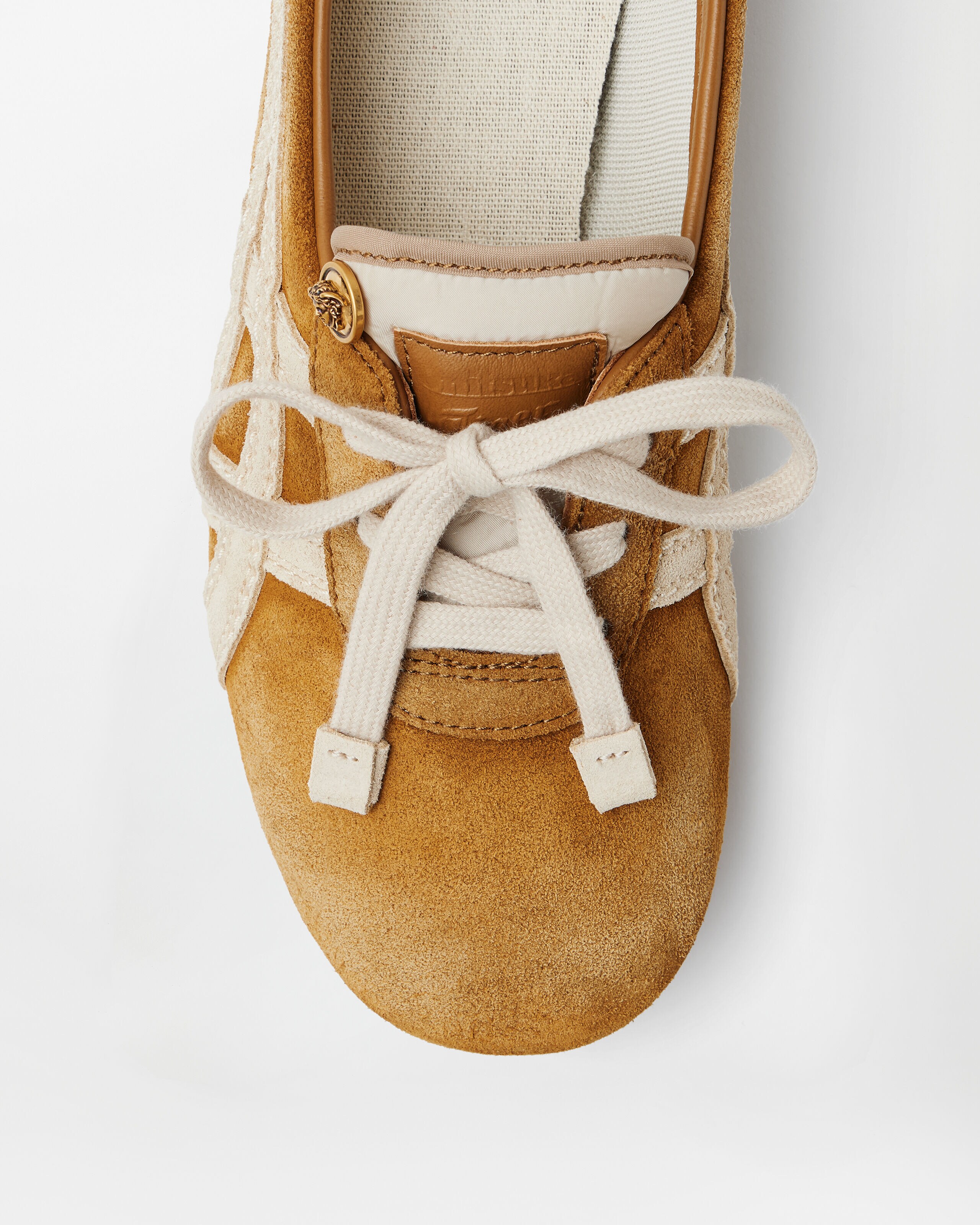 TAI-CHI Sakura Suede Sneakers Brown | VERSACE US