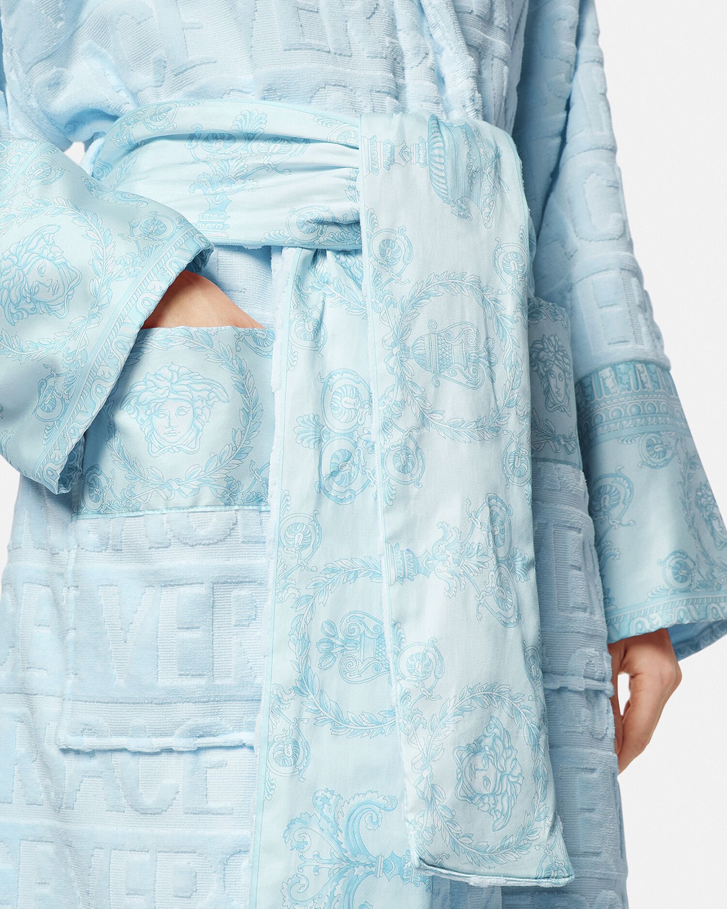 Versace robe blue discount