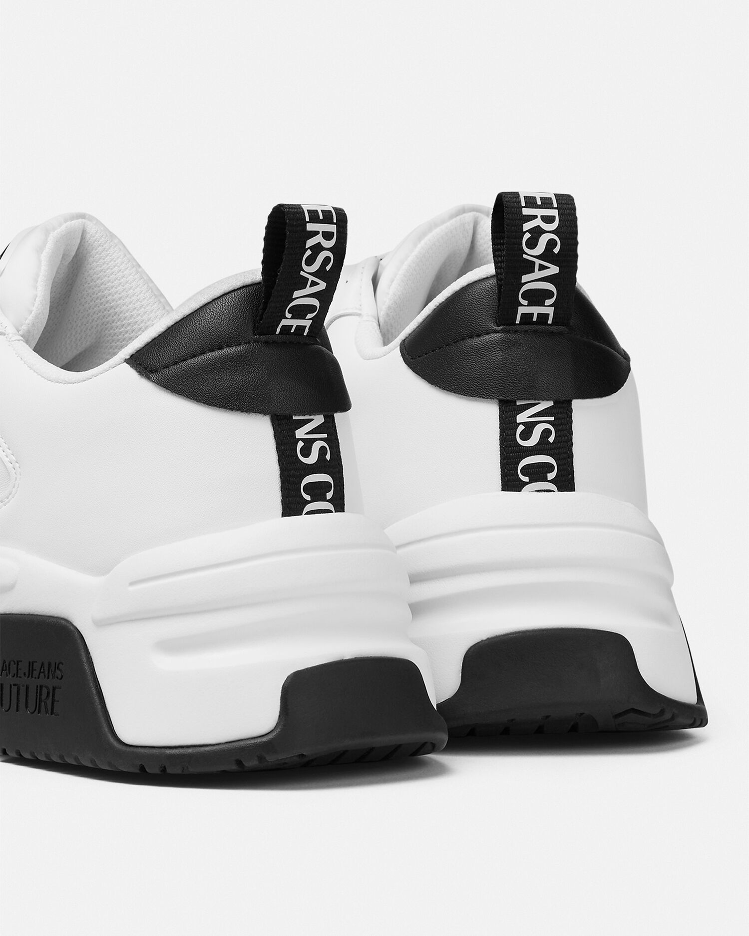 Versace trainers black sale and white