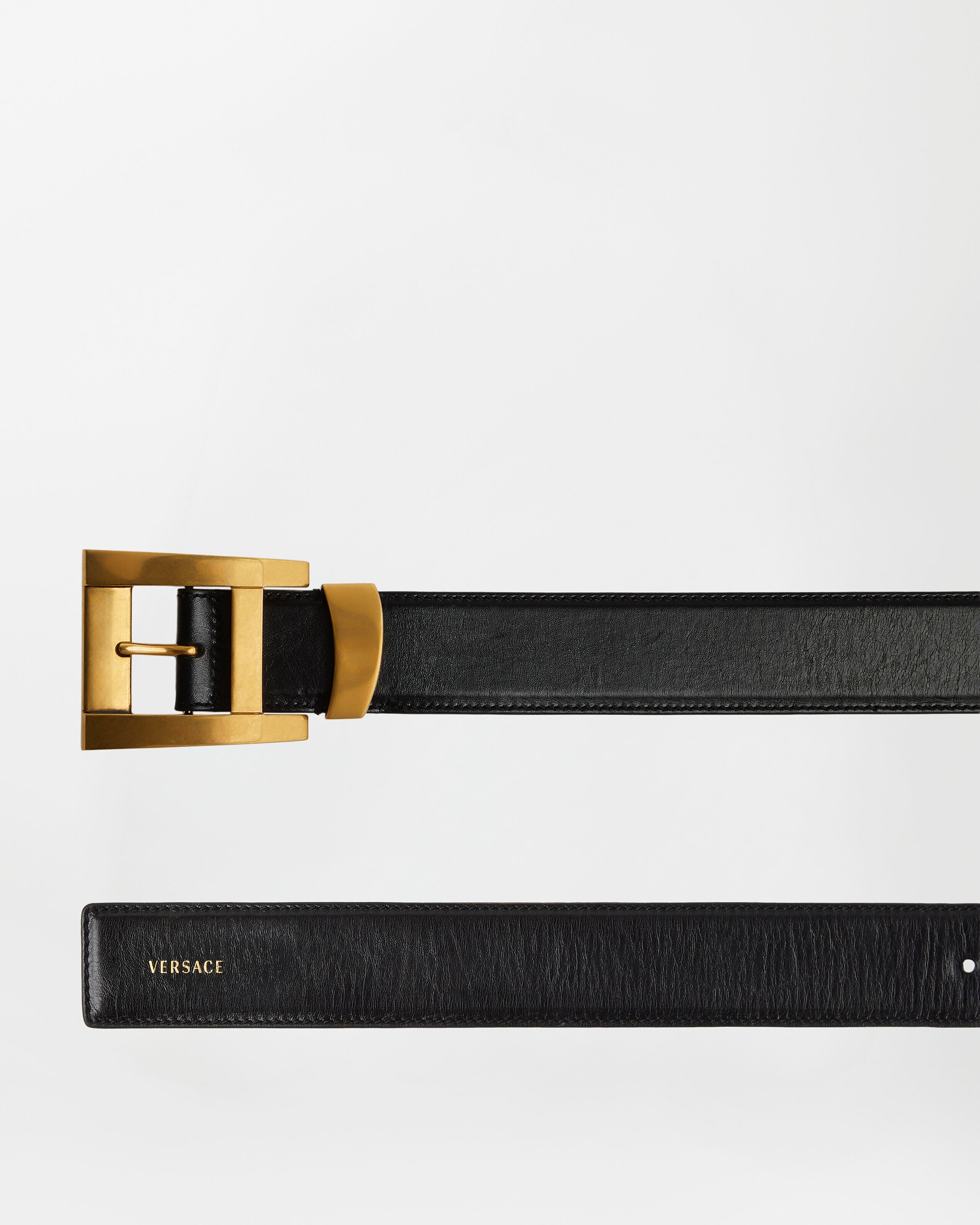 Leather Belt 4 cm Black | VERSACE
