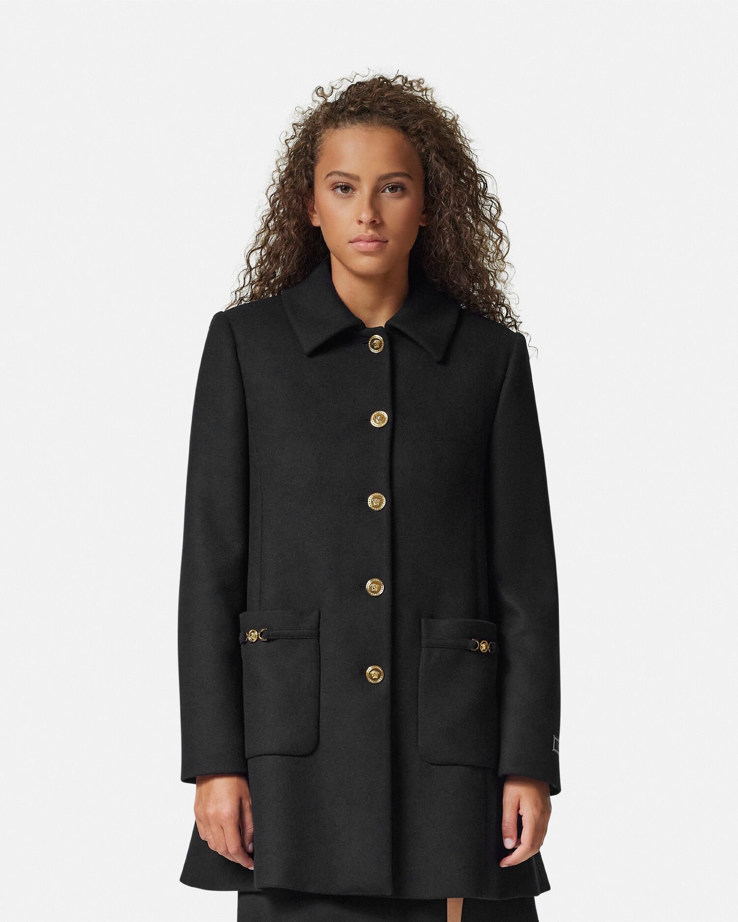 Wool-Blend A-Line Coat | VERSACE