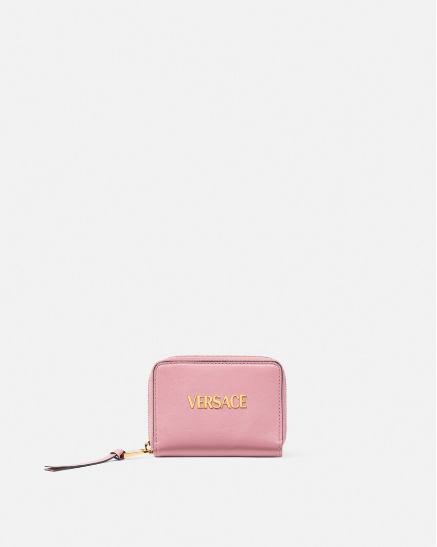 Versace Tag portafoglio in nappa Rosa Chiaro 1