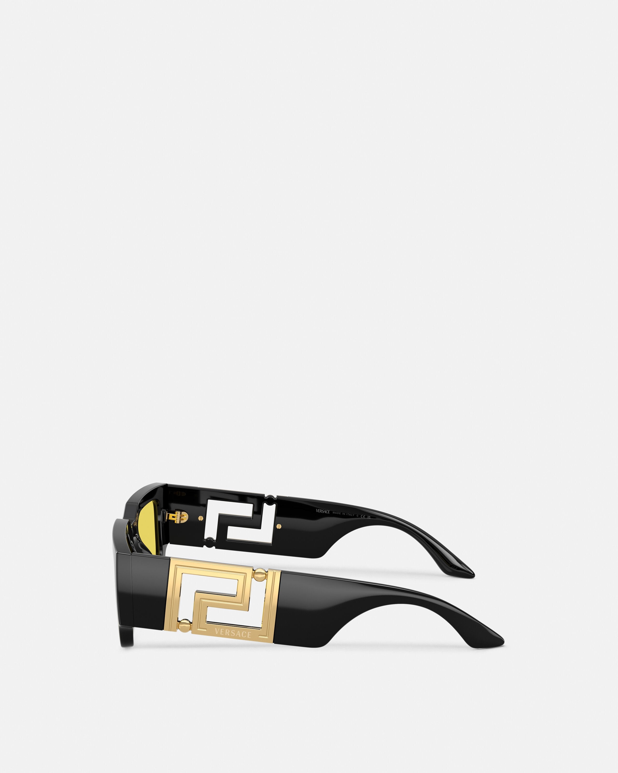 Greca Maxi Sunglasses Black,Gold | VERSACE US