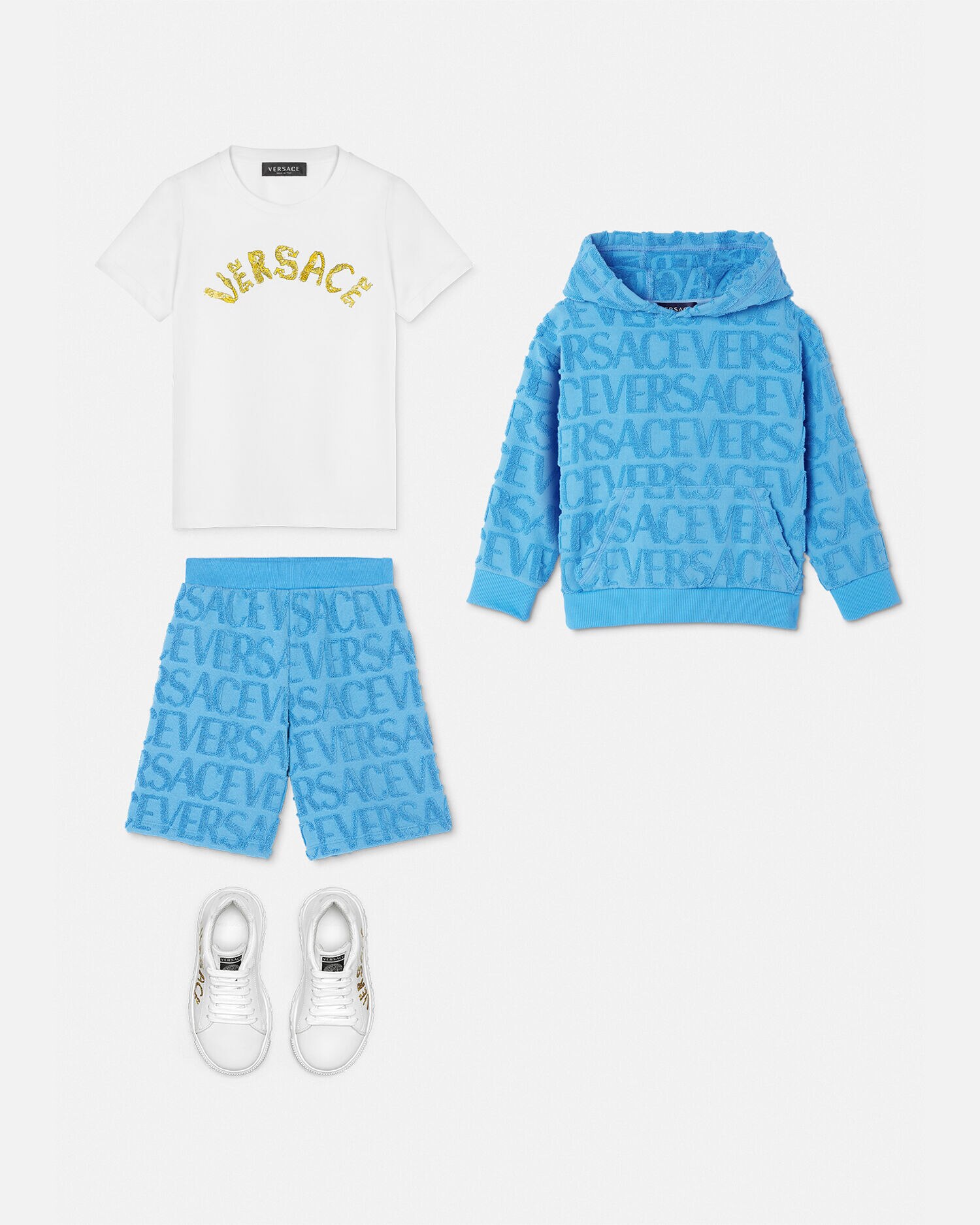 Versace Kids Versace Allover Kids Towel Shorts for Boys Online