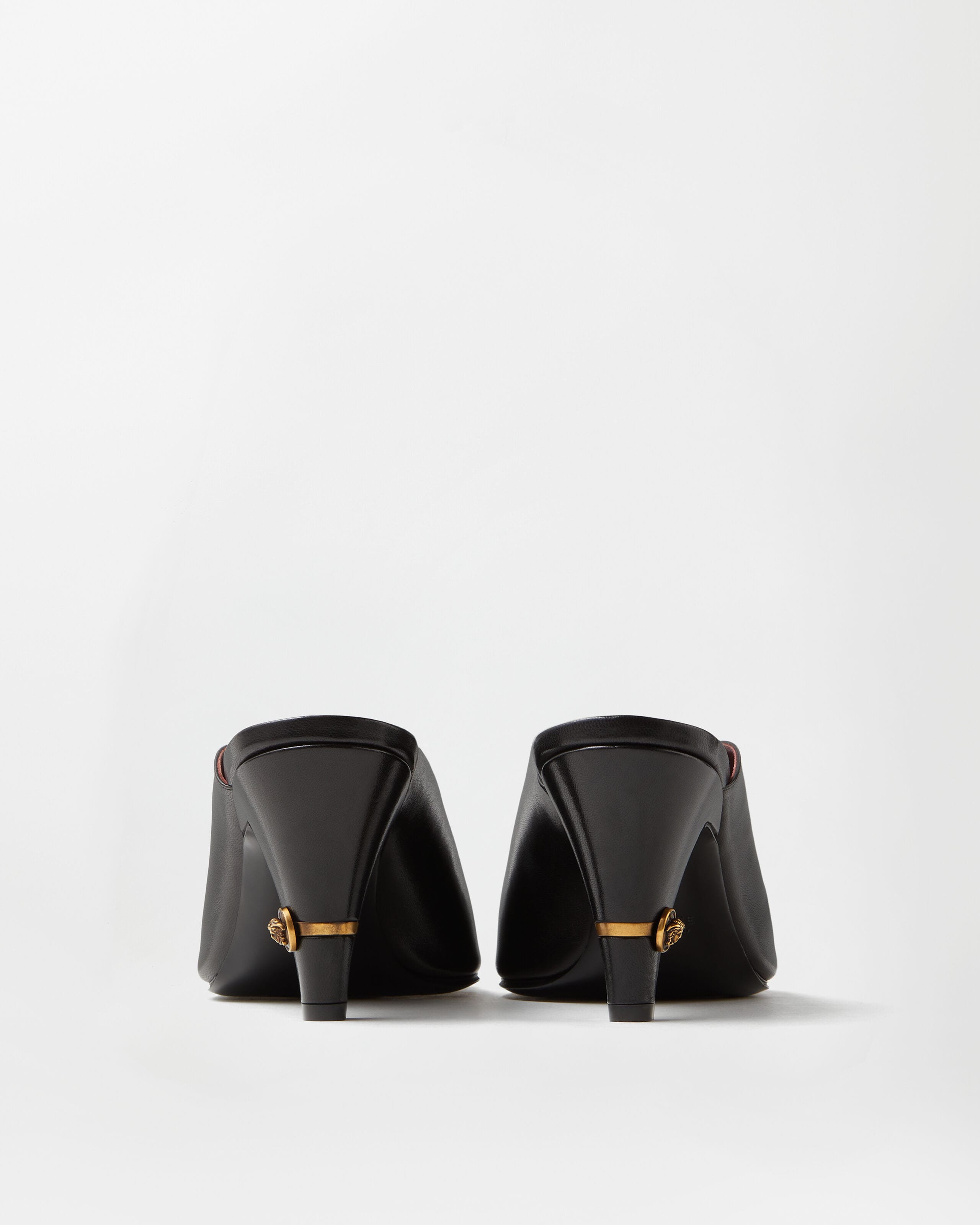 Giulietta Leather Mules 80 mm Black | VERSACE US