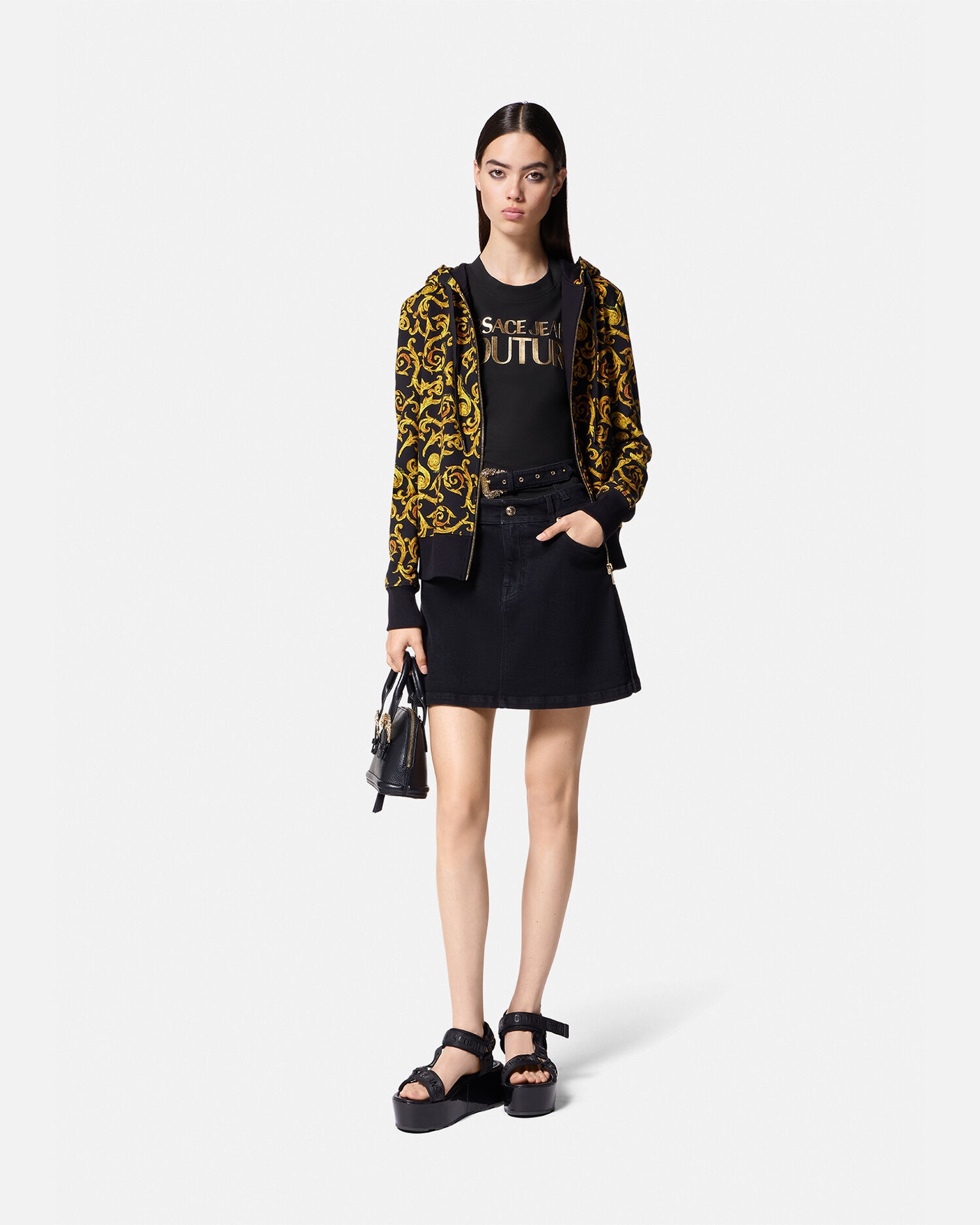 Logo T-Shirt Black,Gold | VERSACE