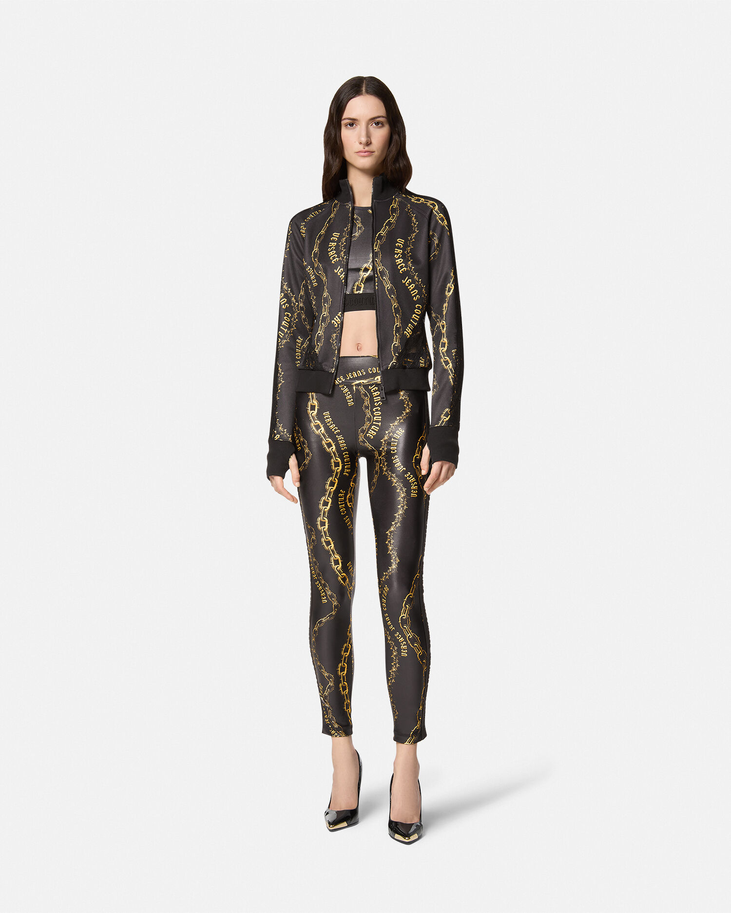 Versace black leggings cheap
