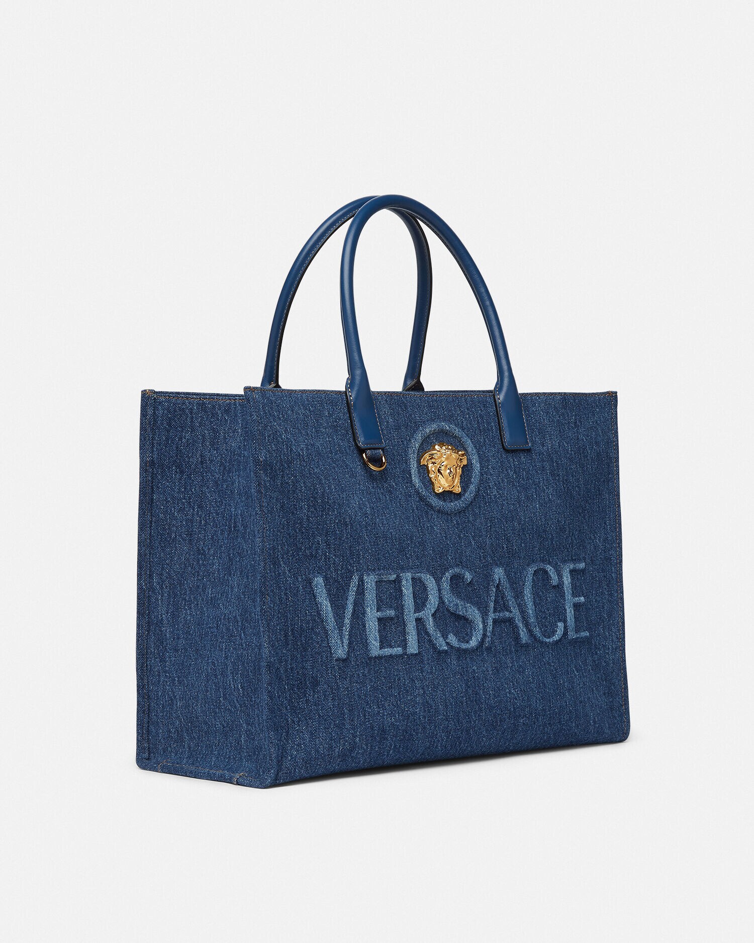 La Medusa Large Denim Tote