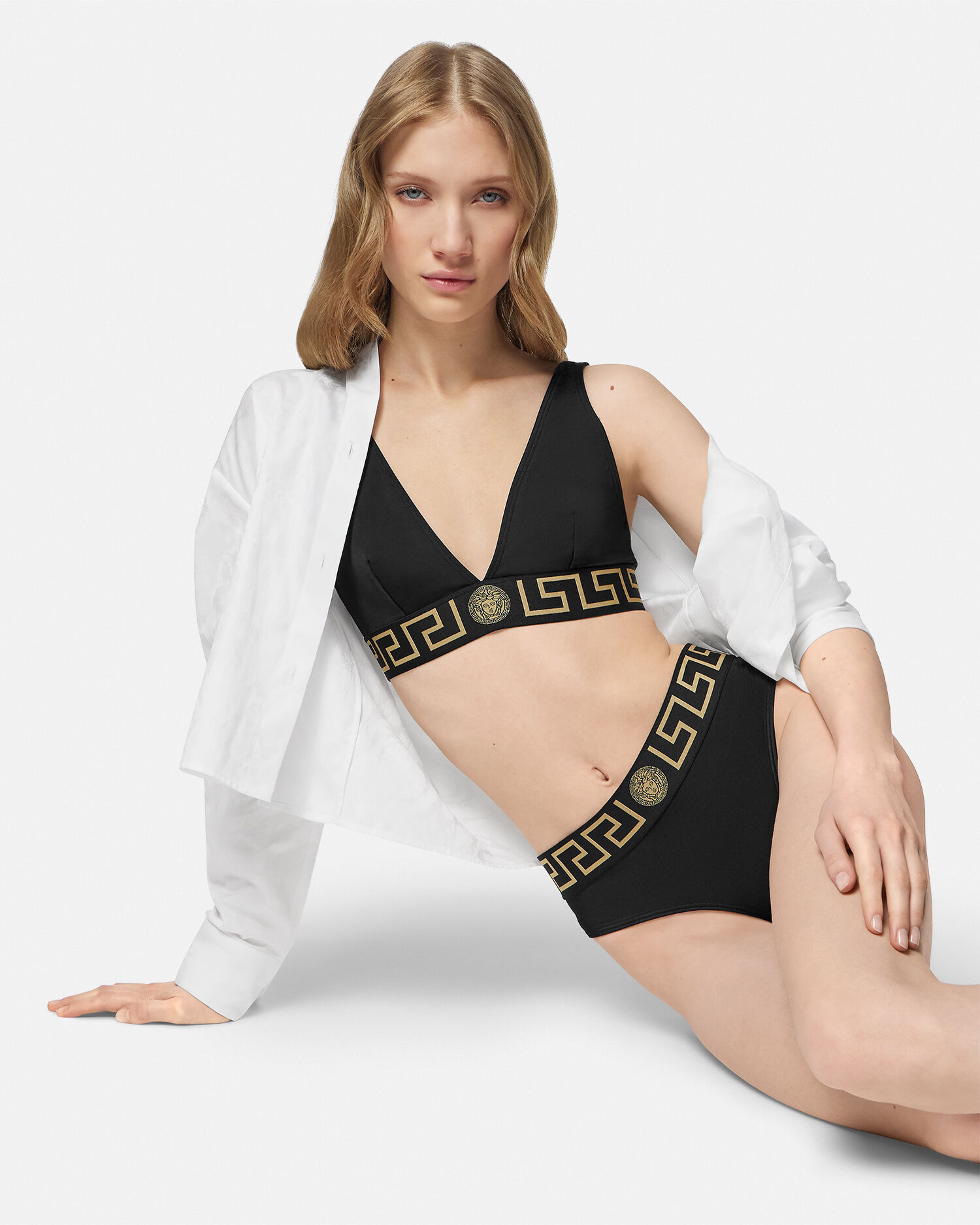 White versace bikini top