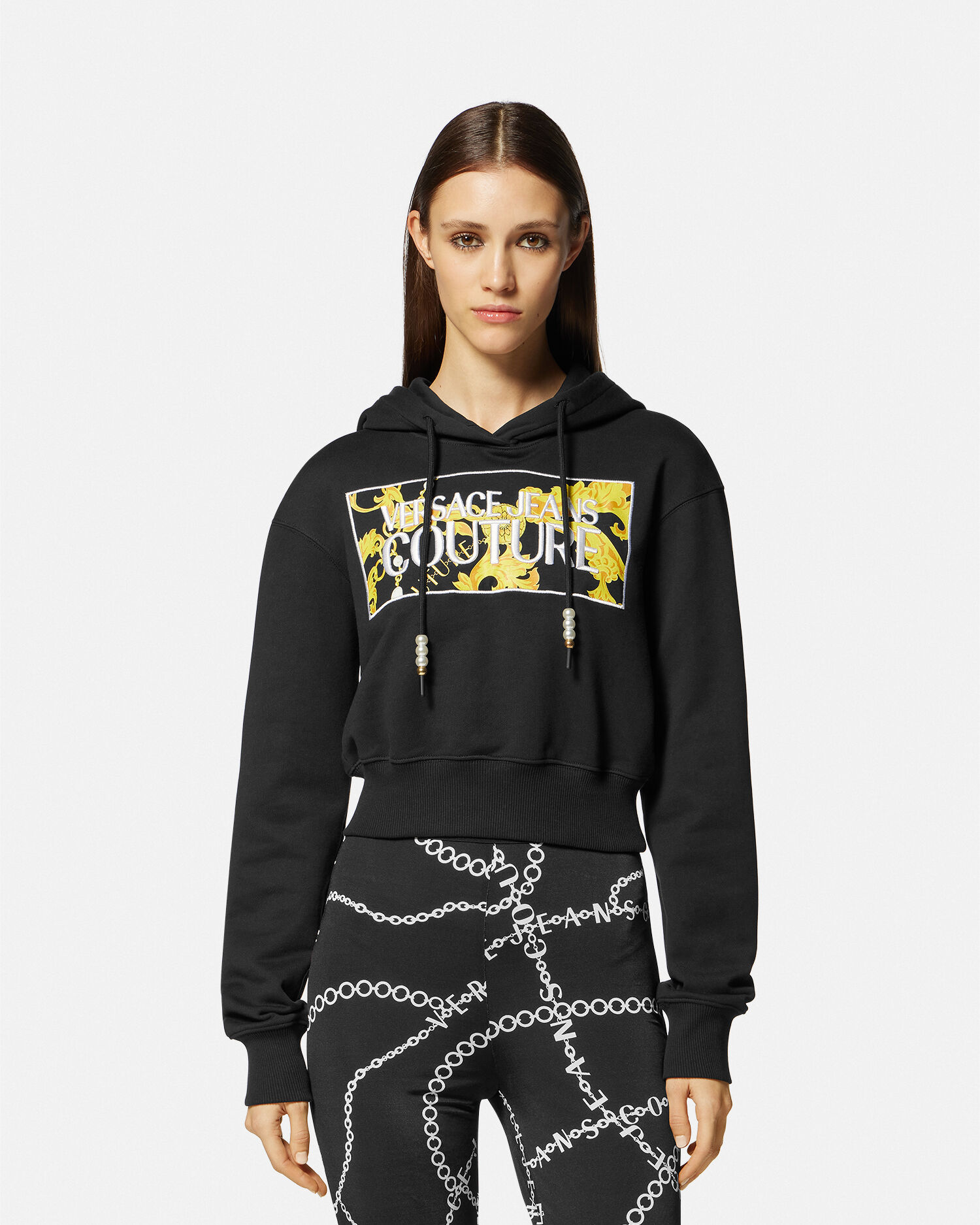 Versace Jeans Couture Chain Couture Crop Hoodie for Women Online