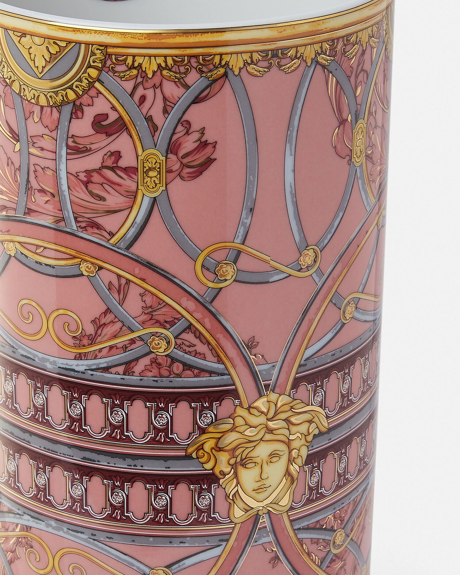 La Scala del Palazzo Rosa Vase 24 cm Pink | VERSACE US