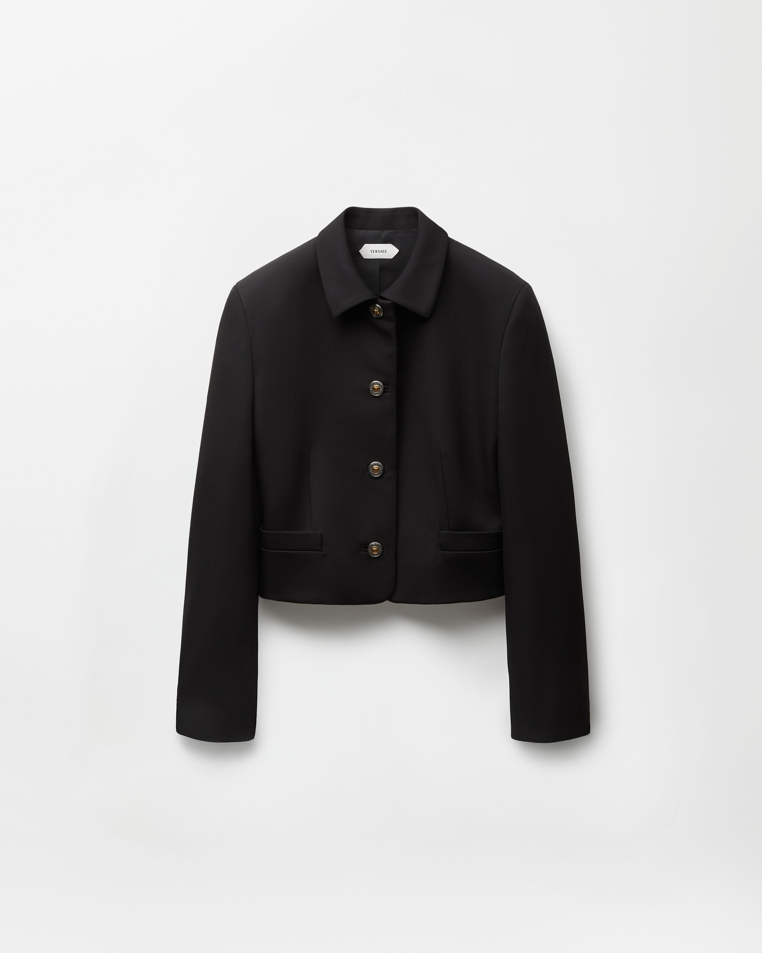 Grain De Poudre Wool Jacket Black | VERSACE