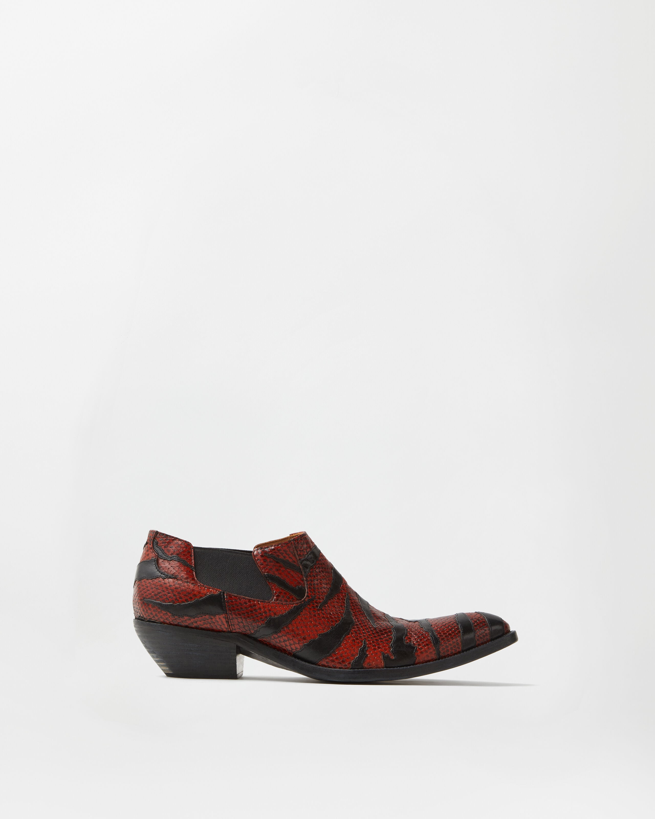 Versace tigre python-effect leather texan boots