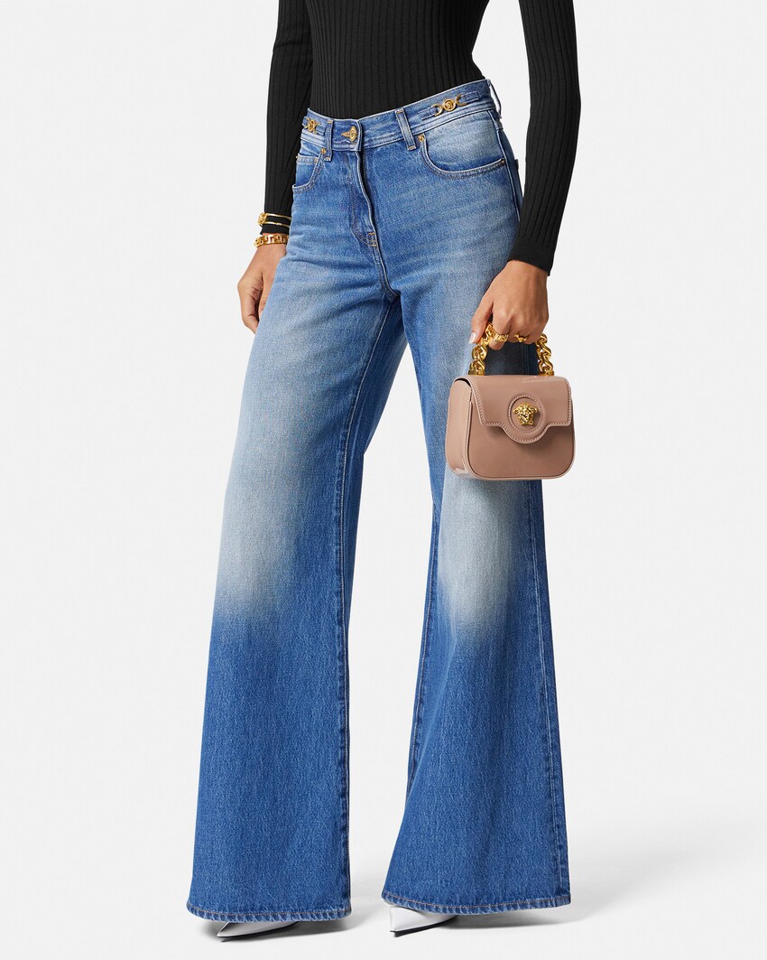 La Medusa Patent Mini Bag Brown | VERSACE