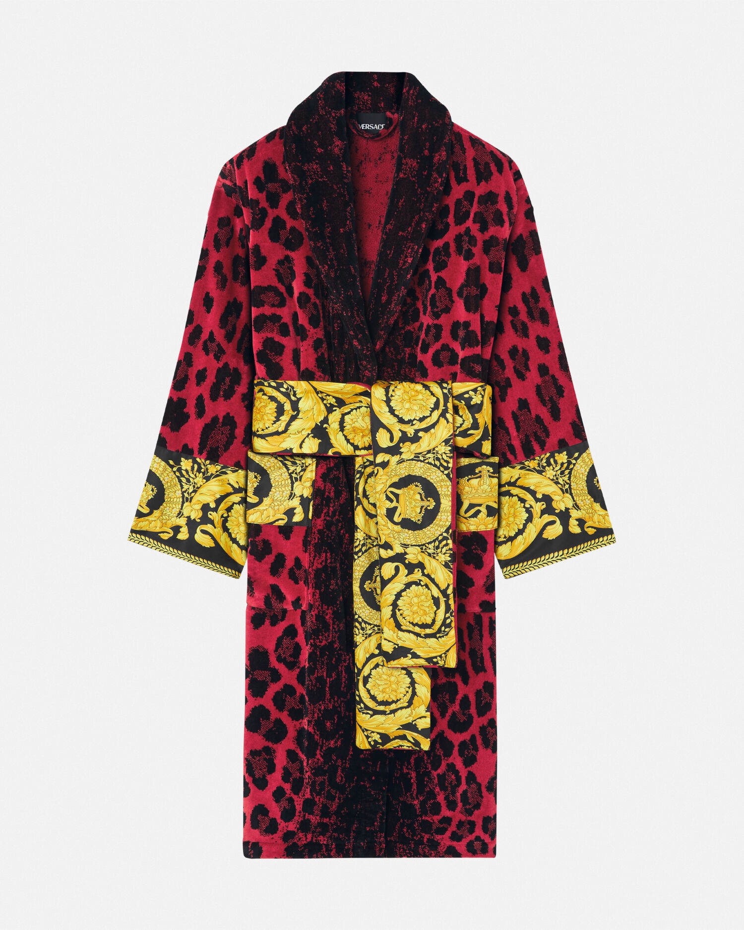 Wild Barocco Bathrobe Red Print VERSACE