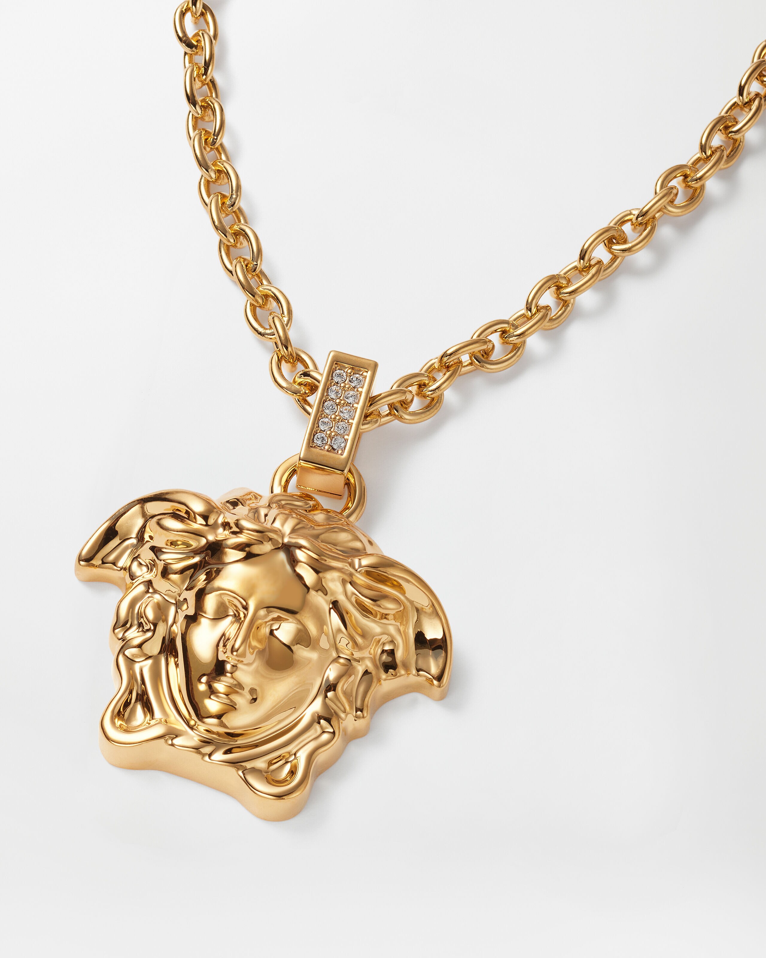 VERSACE ラメドゥーサクリスタルネックレス ゴールド La Medusa Crystal Necklace Gold | VERSACE US