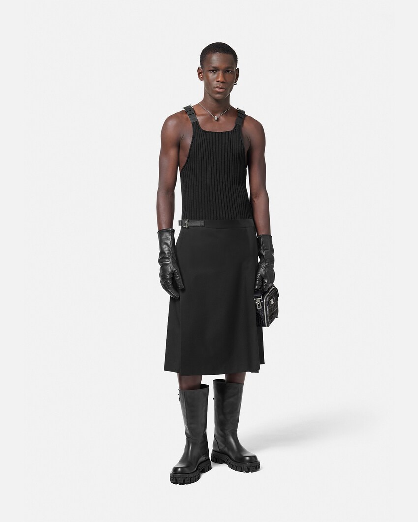 Pleated Skort Black Versace US