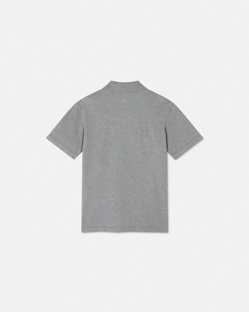 Kids Embroidered Cotton-Piqu&eacute; Polo Gray 3