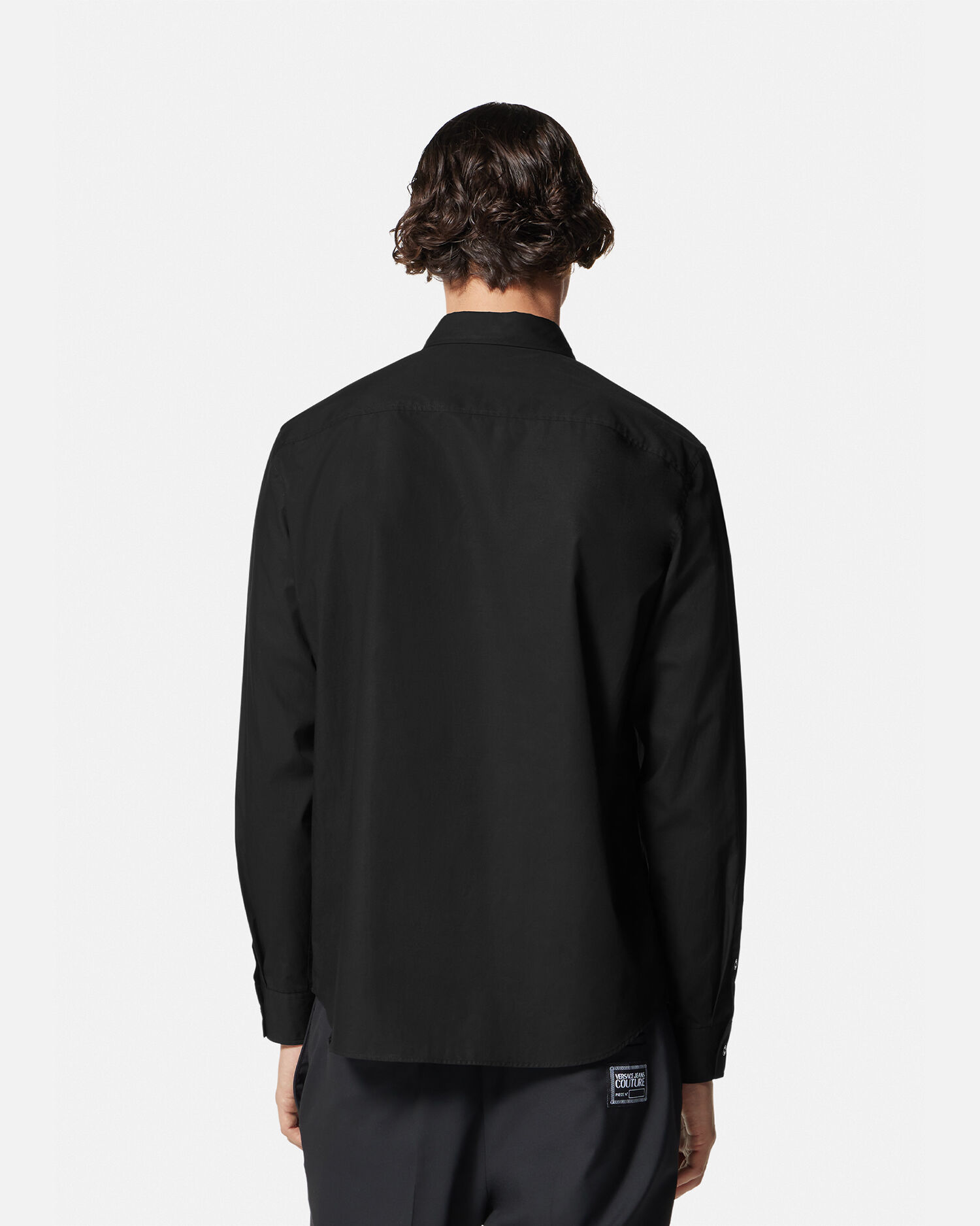 V-Emblem Shirt Black,Gold | VERSACE US