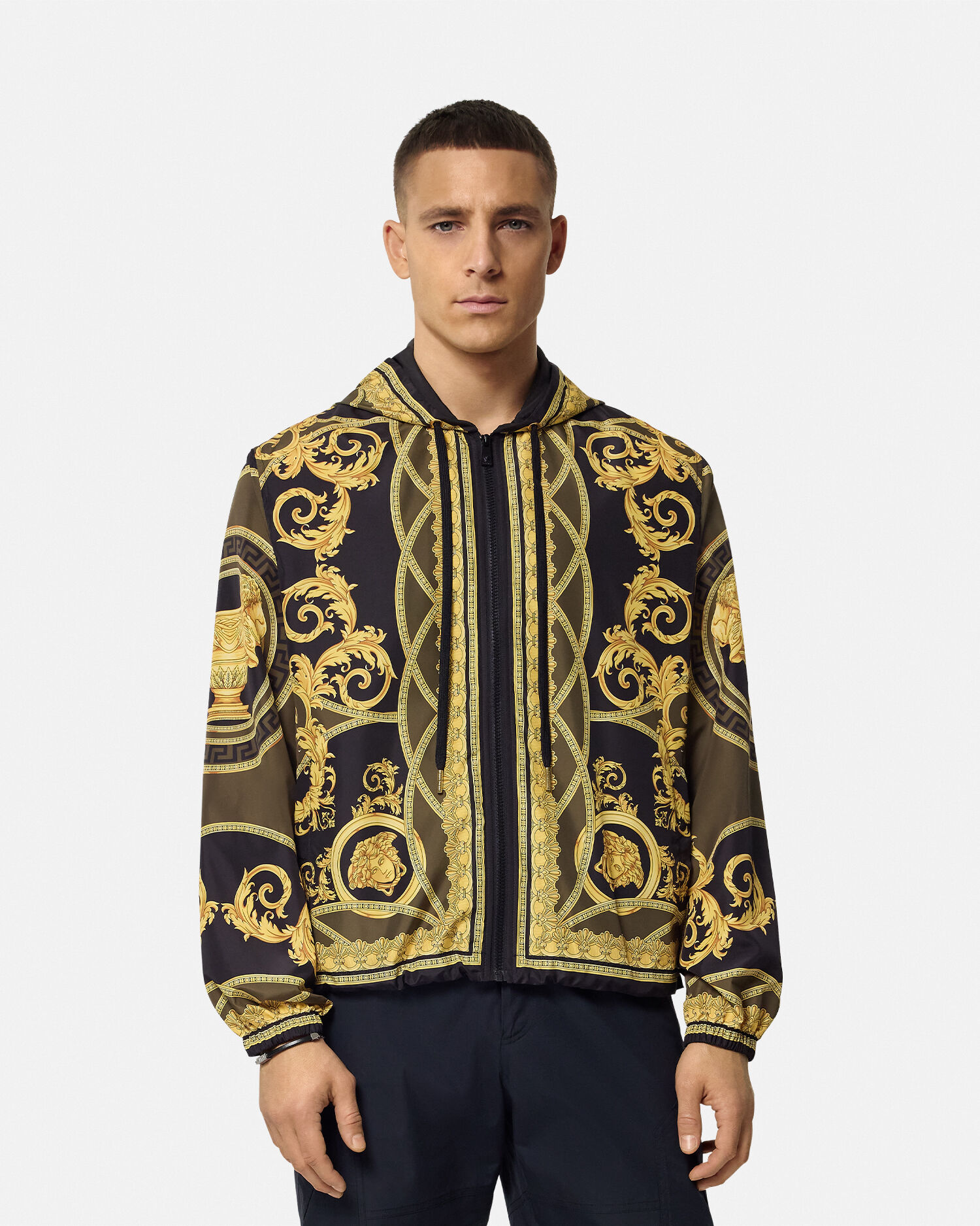 La Coupe des Dieux Windbreaker Jacket Black VERSACE US