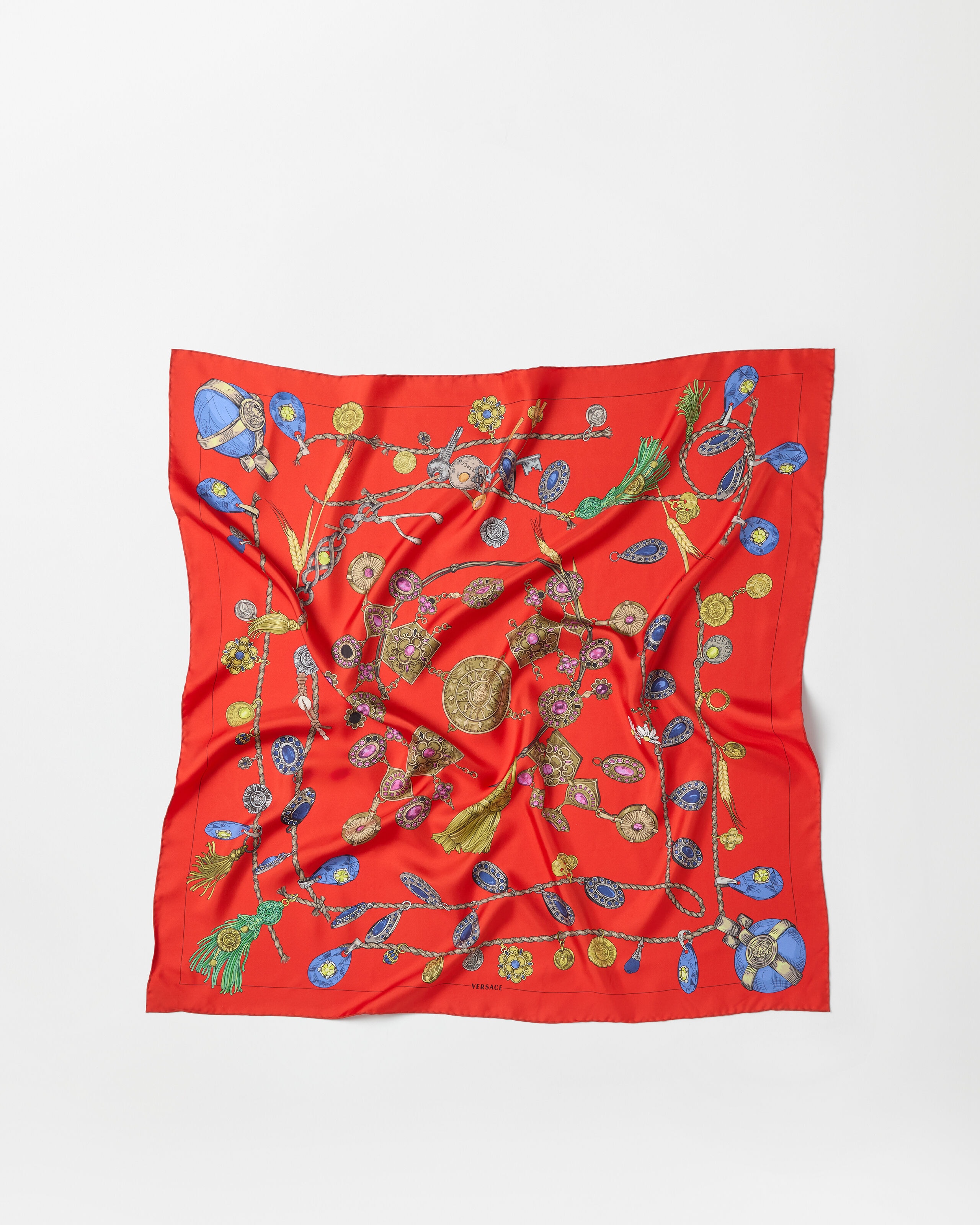 Versace printed silk twill scarf 90 cm
