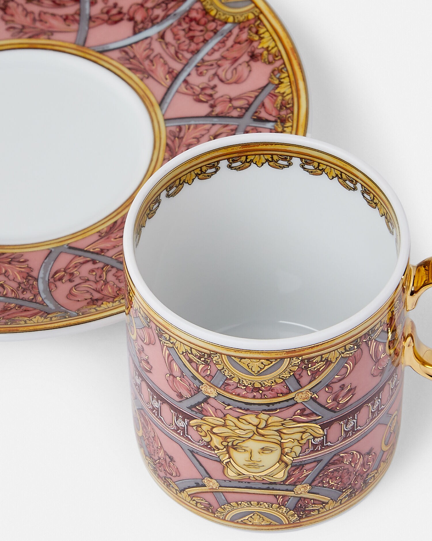 La Scala del Palazzo Rosa Espresso Set Pink | VERSACE US