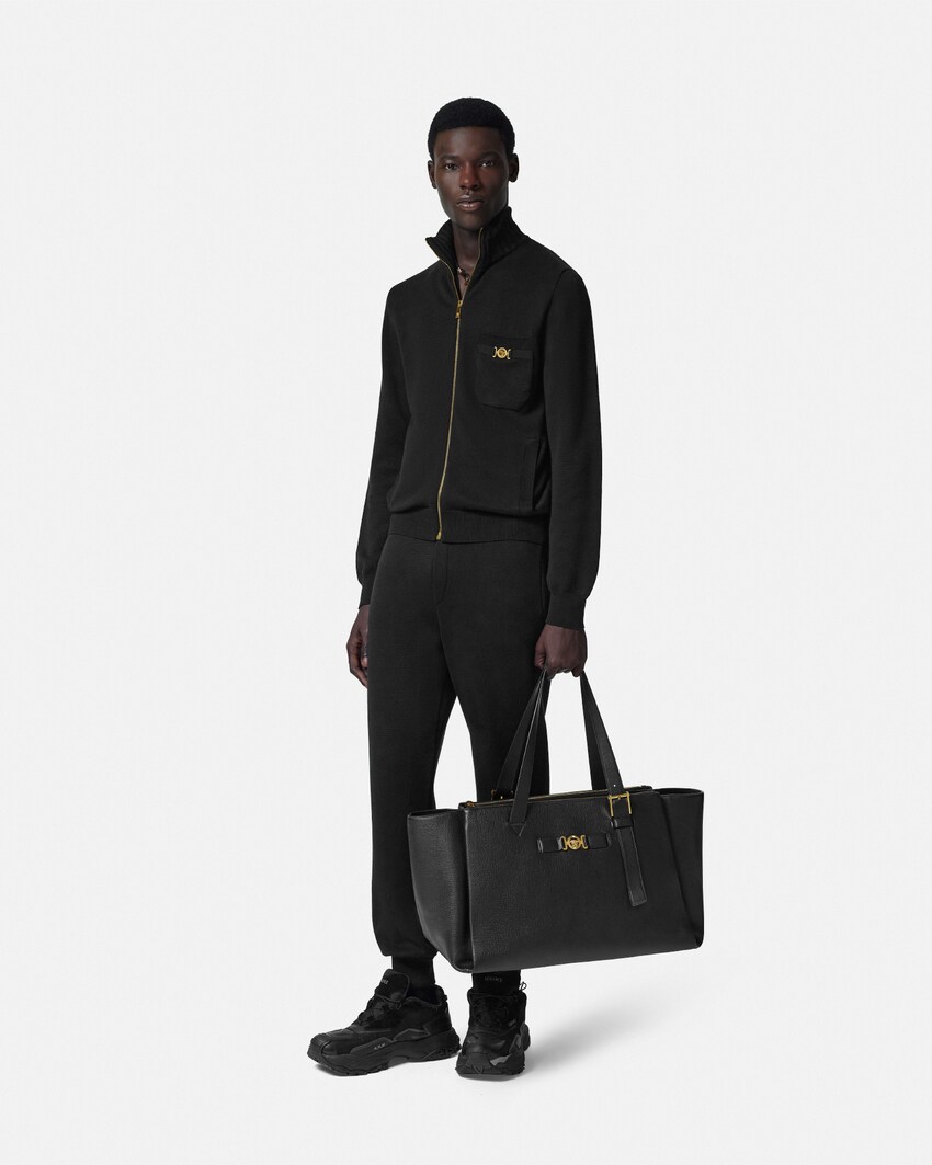 Cashmere-Cotton Knit Sweatpants Black 2