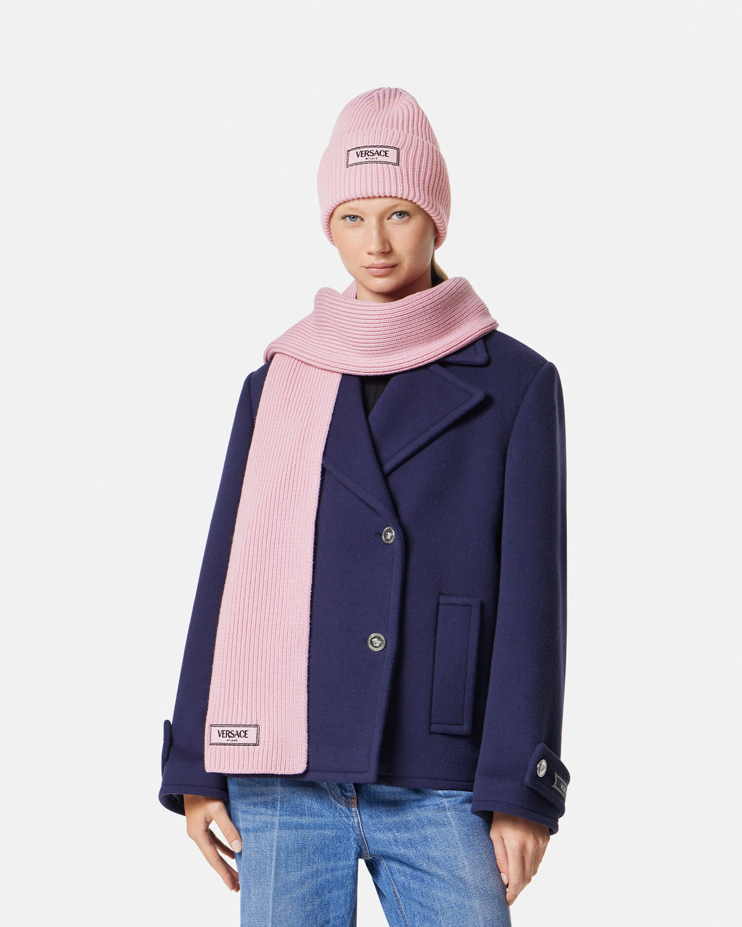 Versace pink shop scarf
