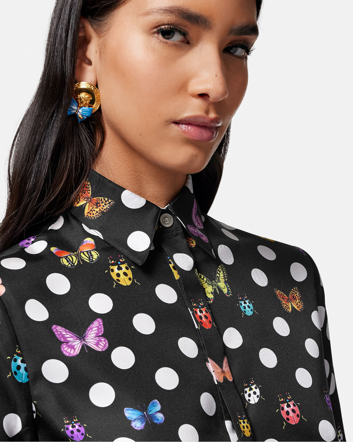 Versace butterfly cheap silk shirt