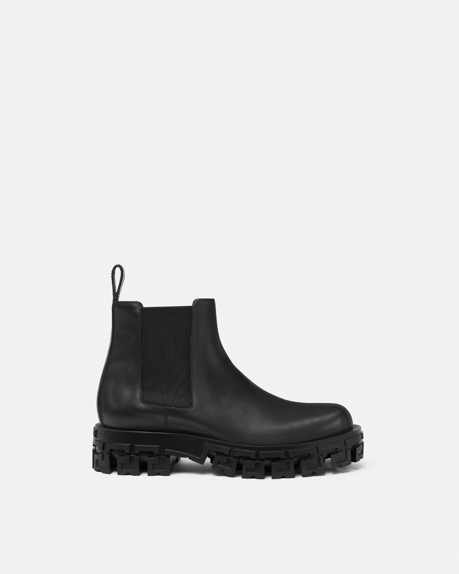 Greca Portico stivaletti Chelsea Nero VERSACE IT