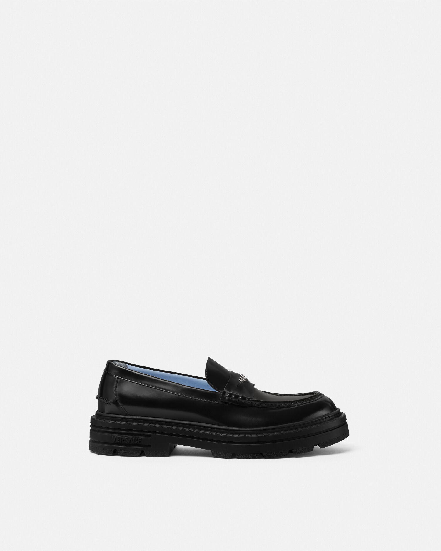 Adriano Leather Loafers | VERSACE US