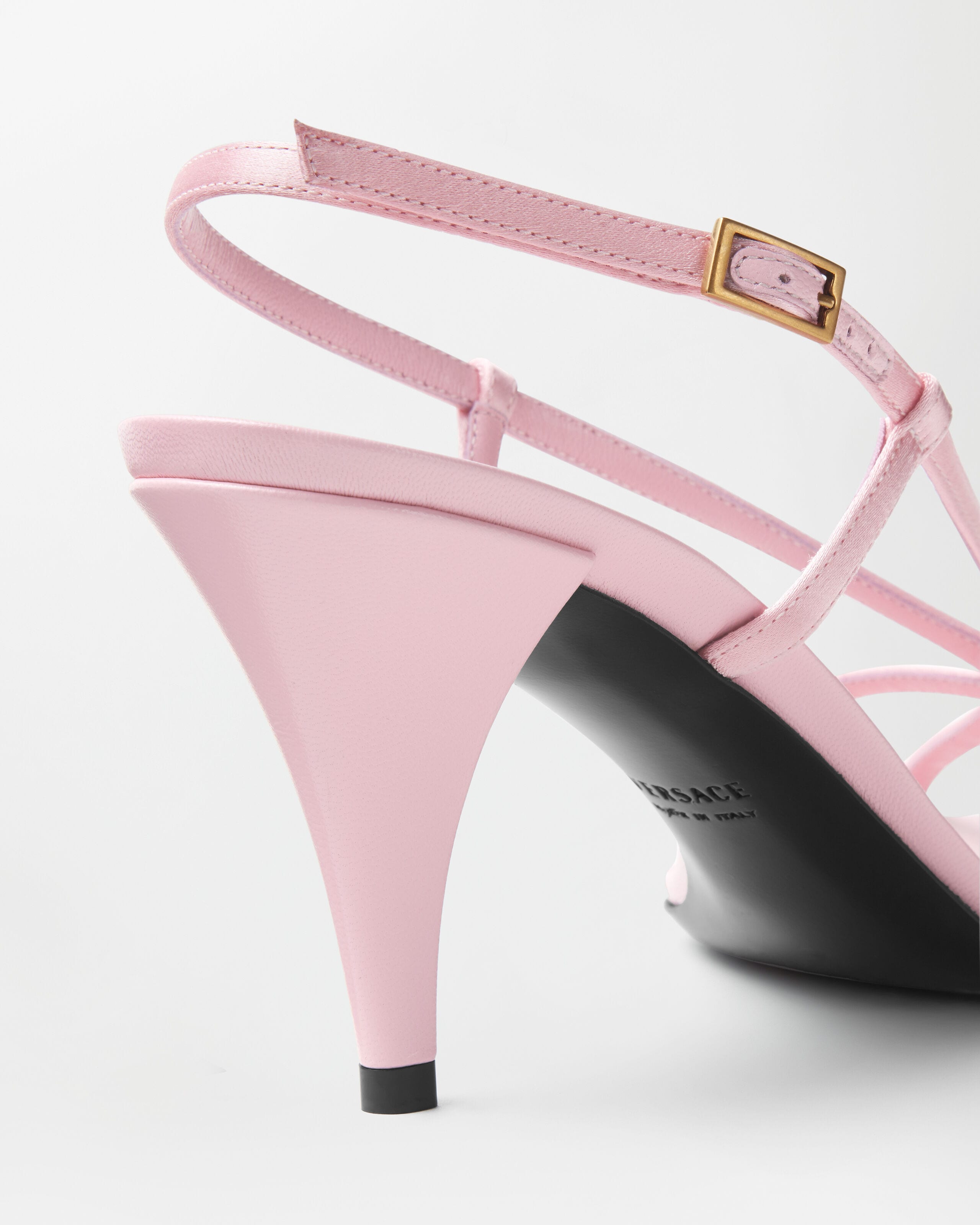 Valentina Satin Sandals 80 mm Pink | VERSACE US