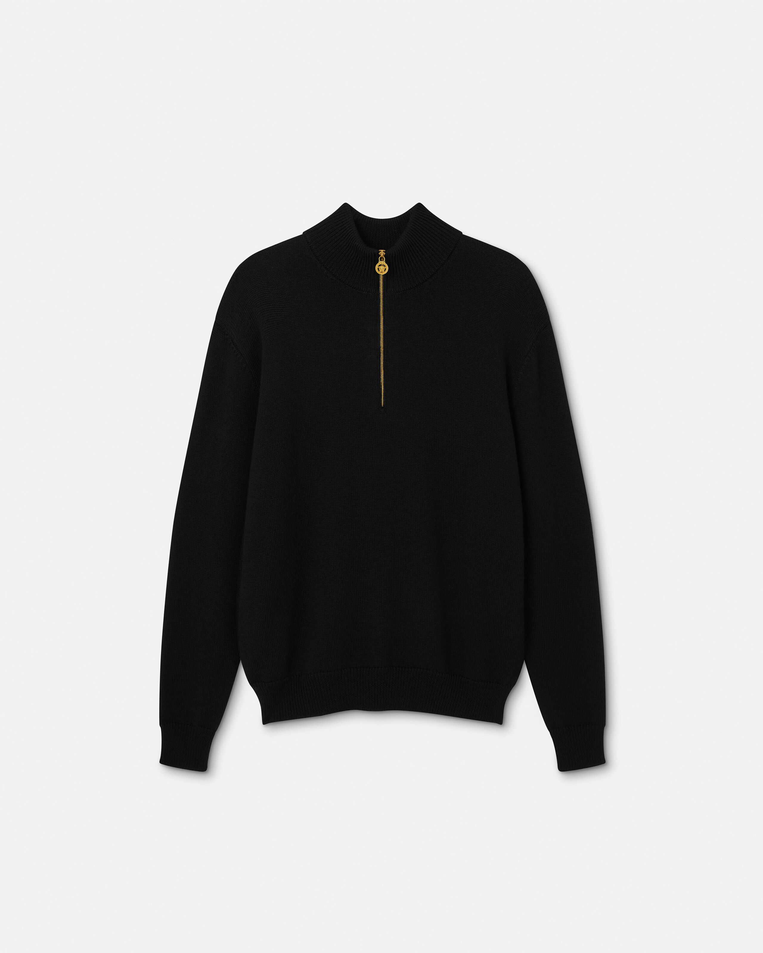 Wool-Blend Half-Zip Knit Sweater | VERSACE CA