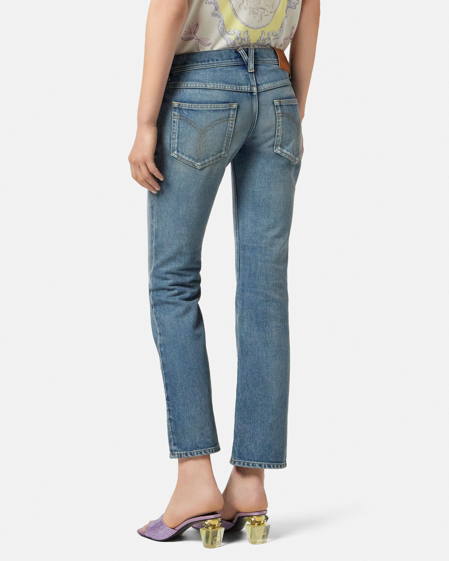 Made in Japan Crop Flared Jeans | VERSACE US