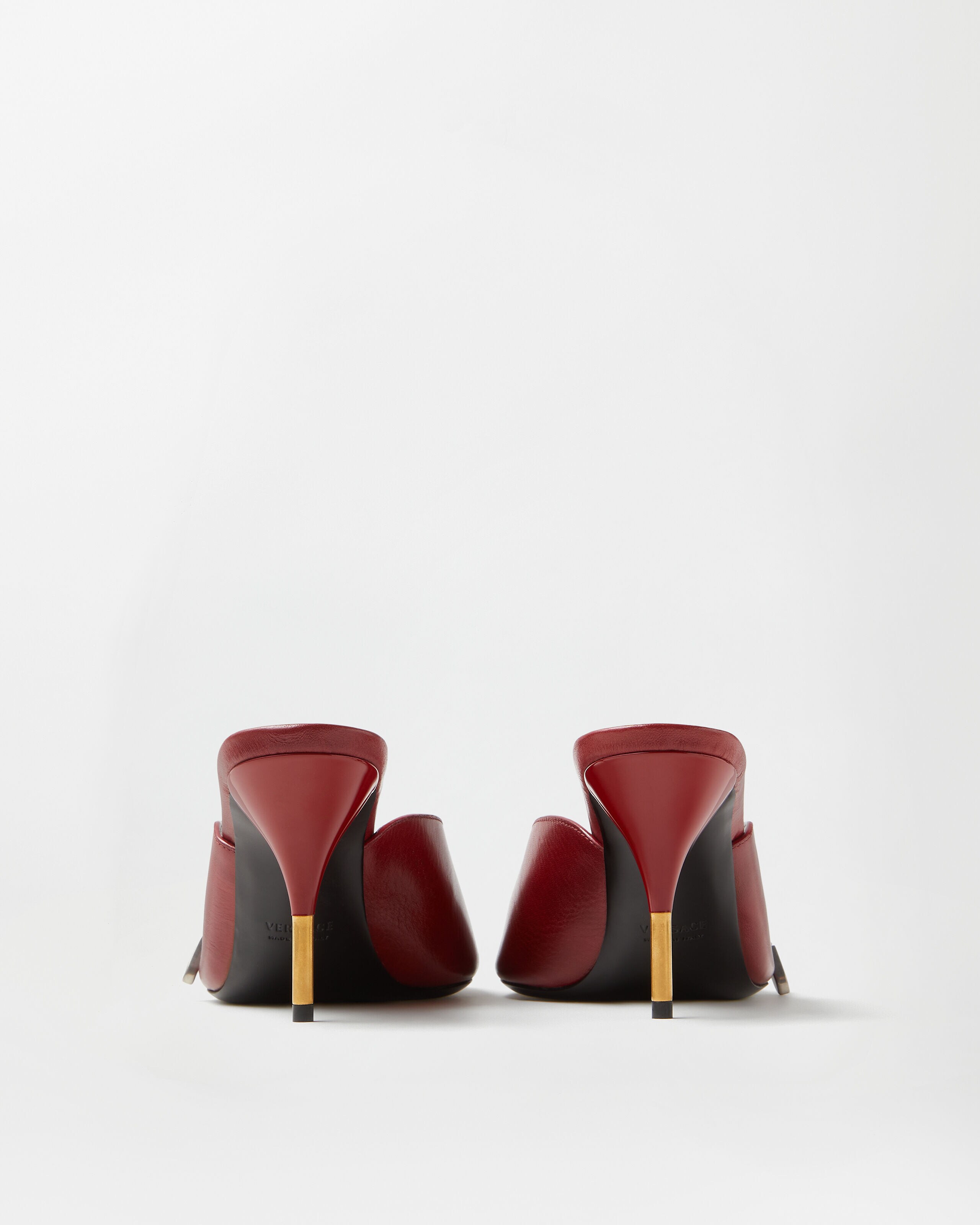 Nyx Leather Mules 80 mm Burgundy | VERSACE