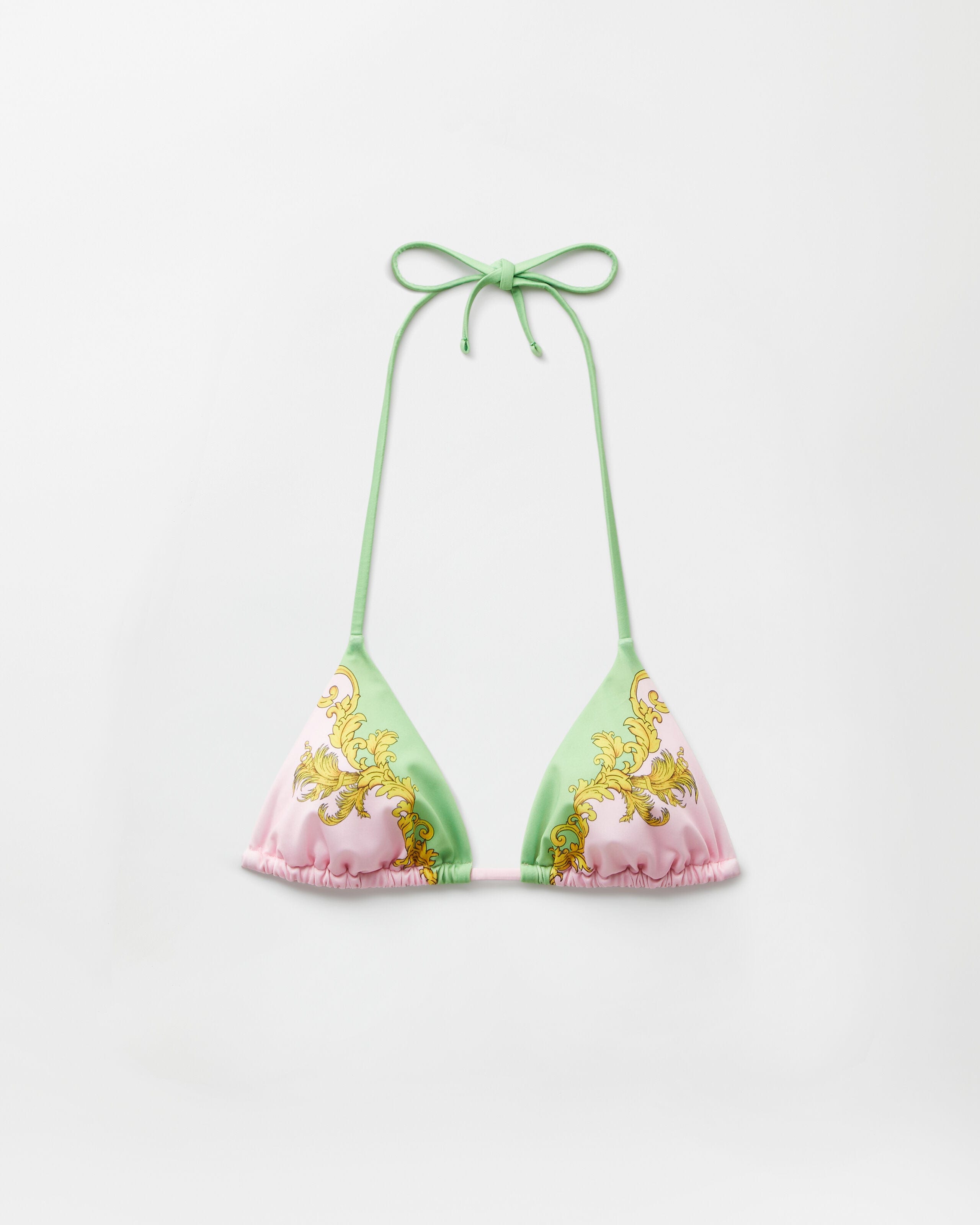 Printed Bikini Top Yellow,Pink | VERSACE US