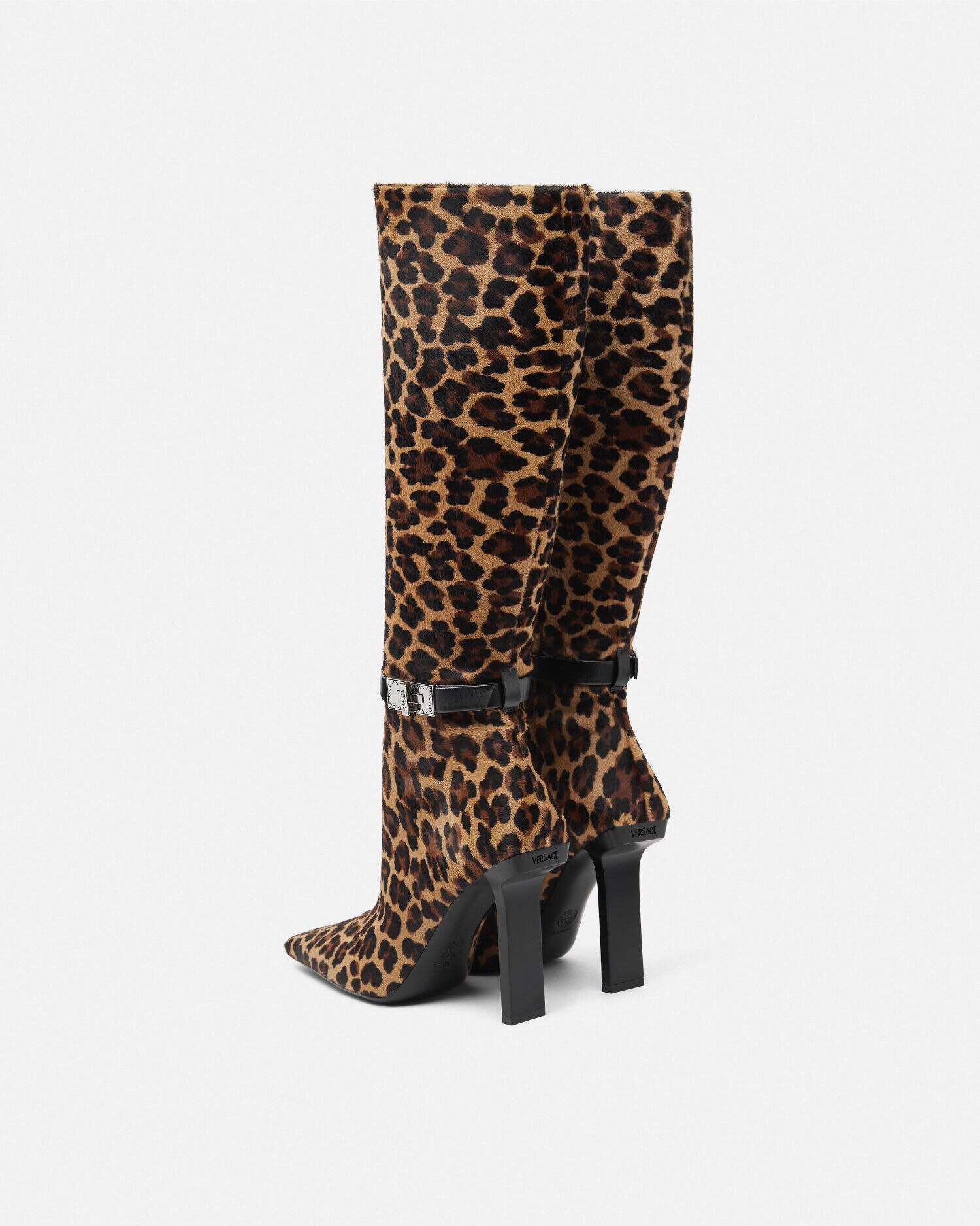 Knee high leopard print boots top