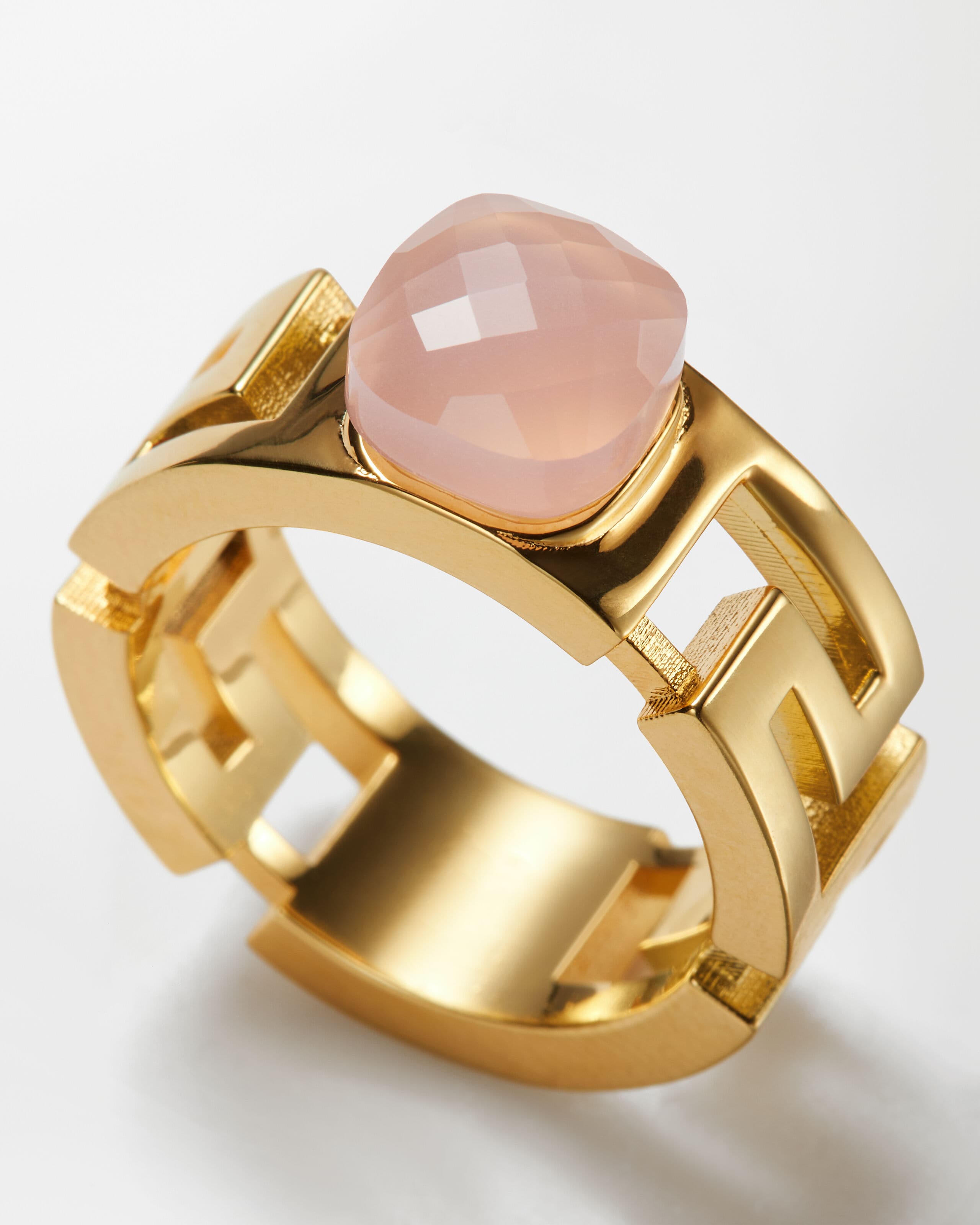 Greca Ring Gold,Pink | VERSACE US