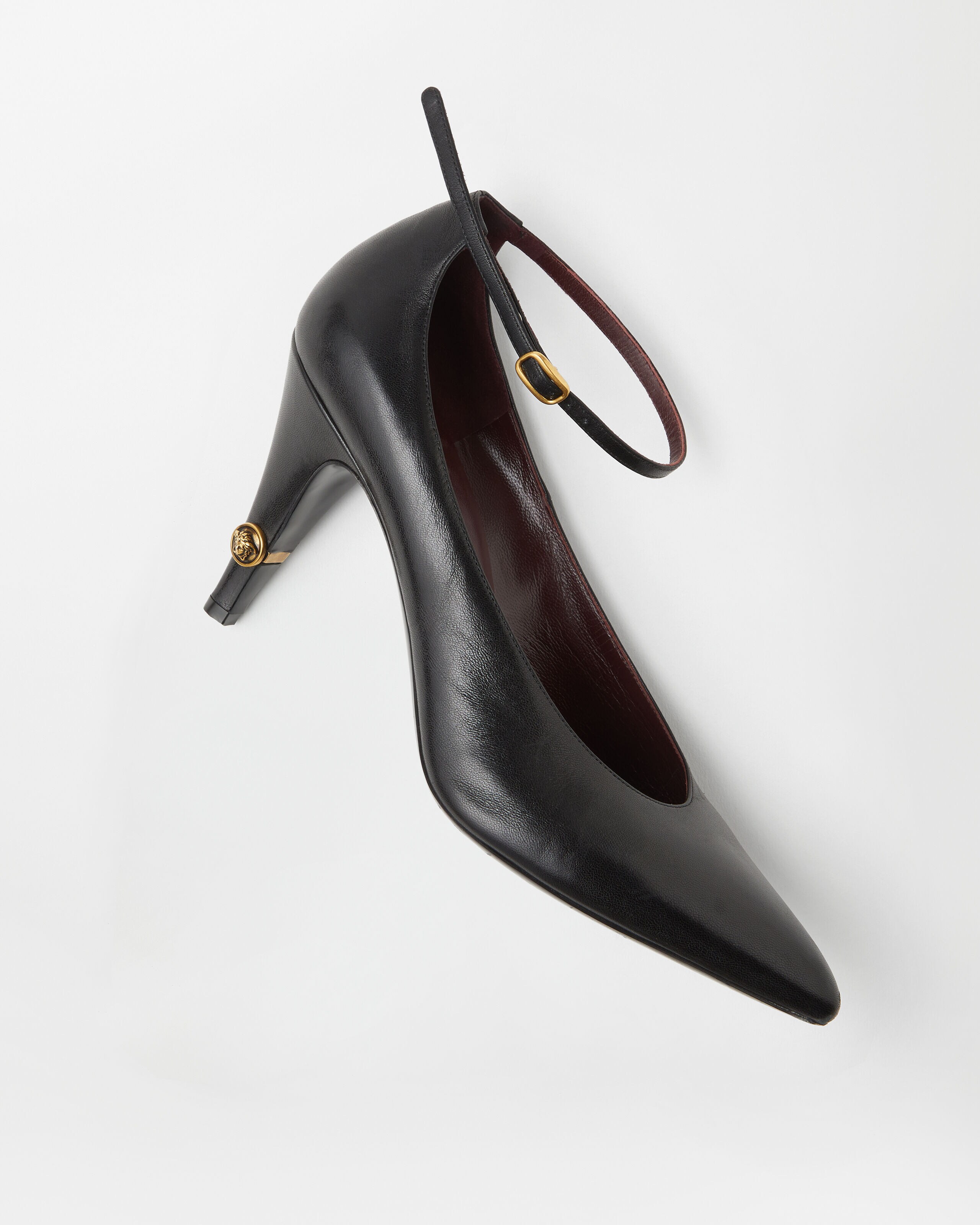 Gianni Leather Pumps 90 mm Black | VERSACE US
