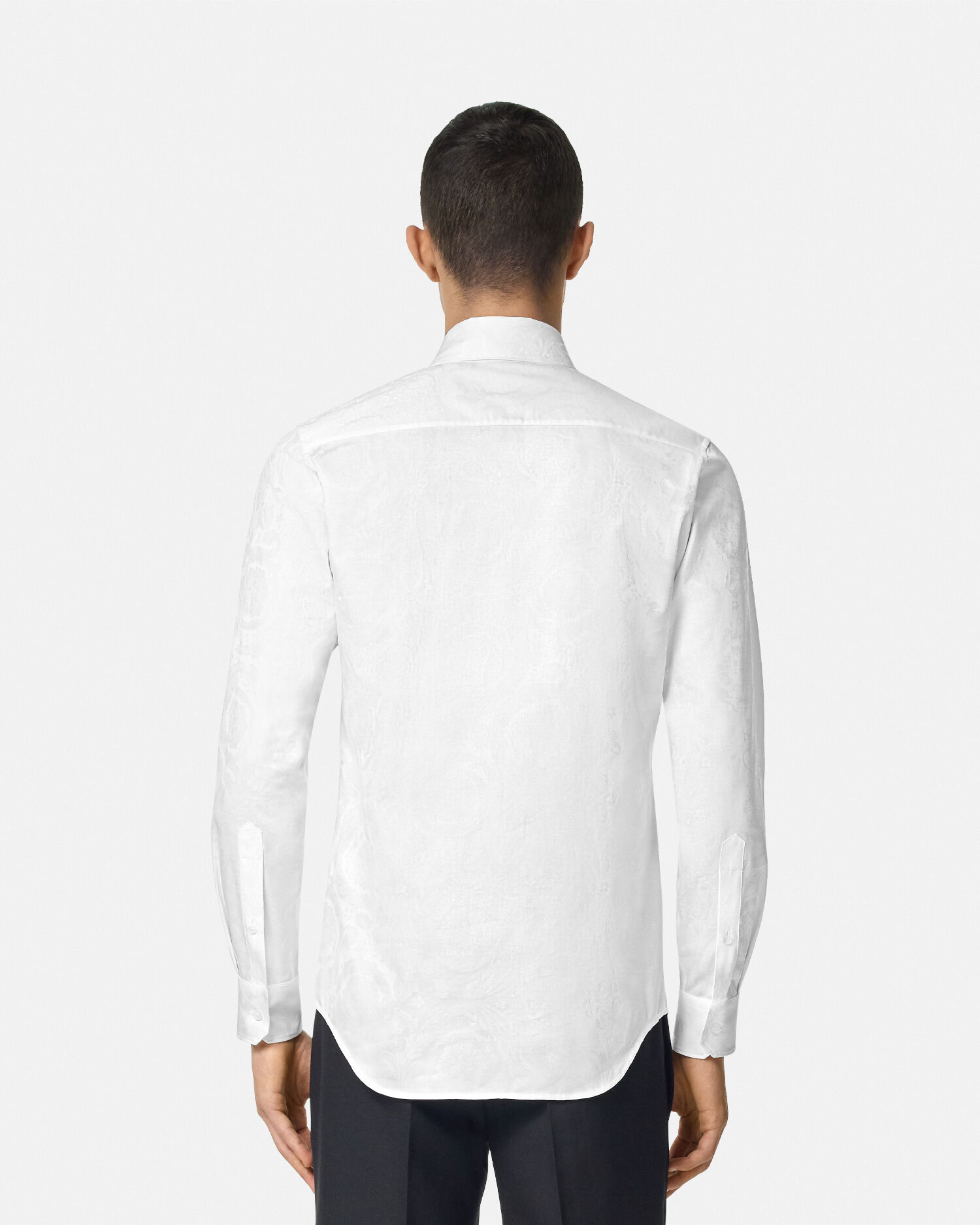Jacquard Cotton-Poplin Shirt White | VERSACE US