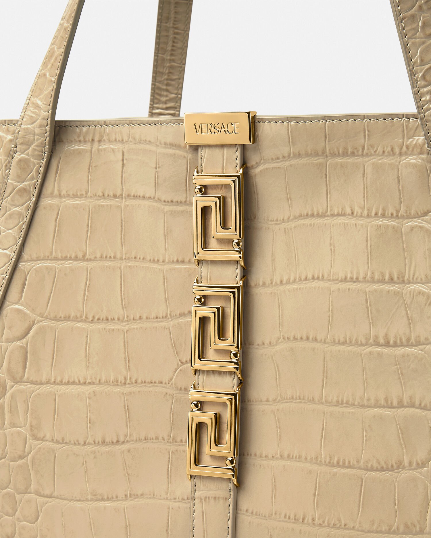 Croc Effect Greca Goddess Large Tote Bag