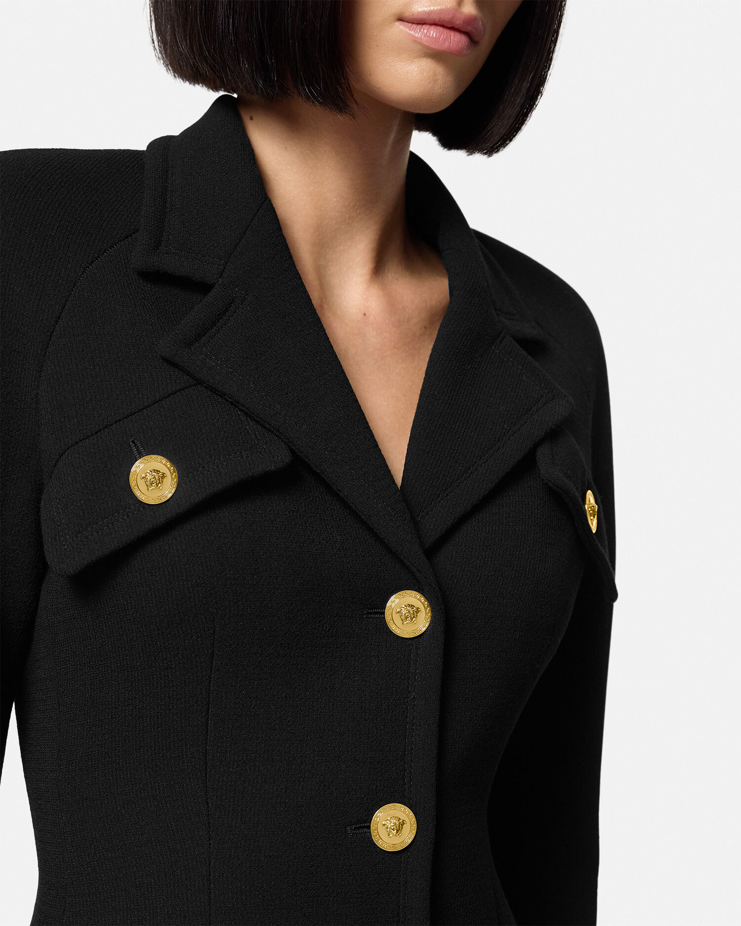 Wool Blend Fitted Raglan Coat