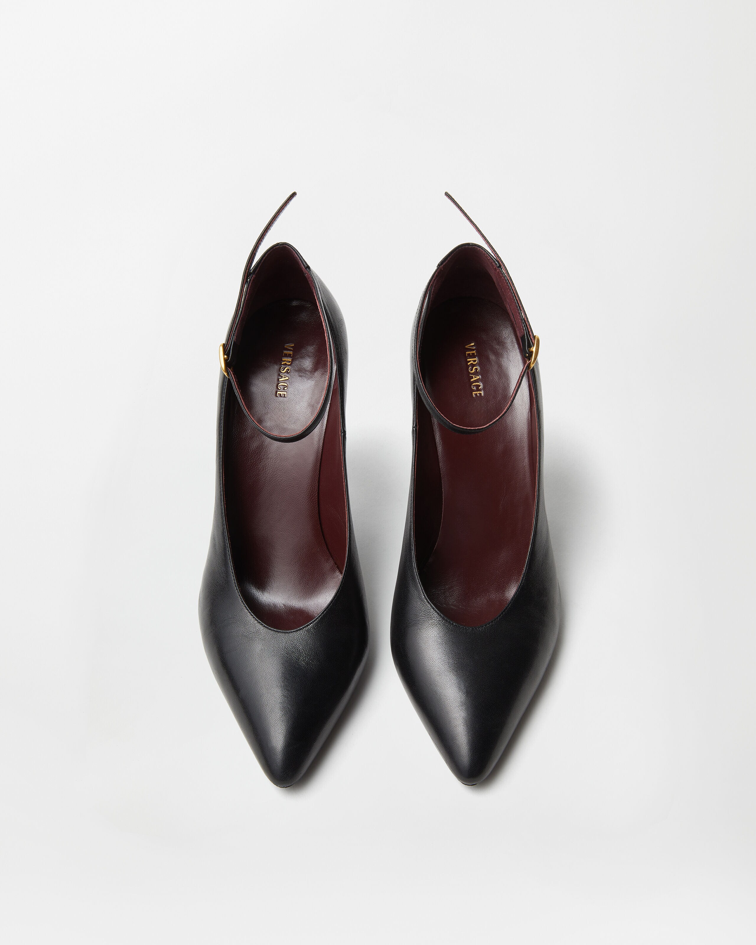 Gianni Leather Pumps 90 mm Black | VERSACE US