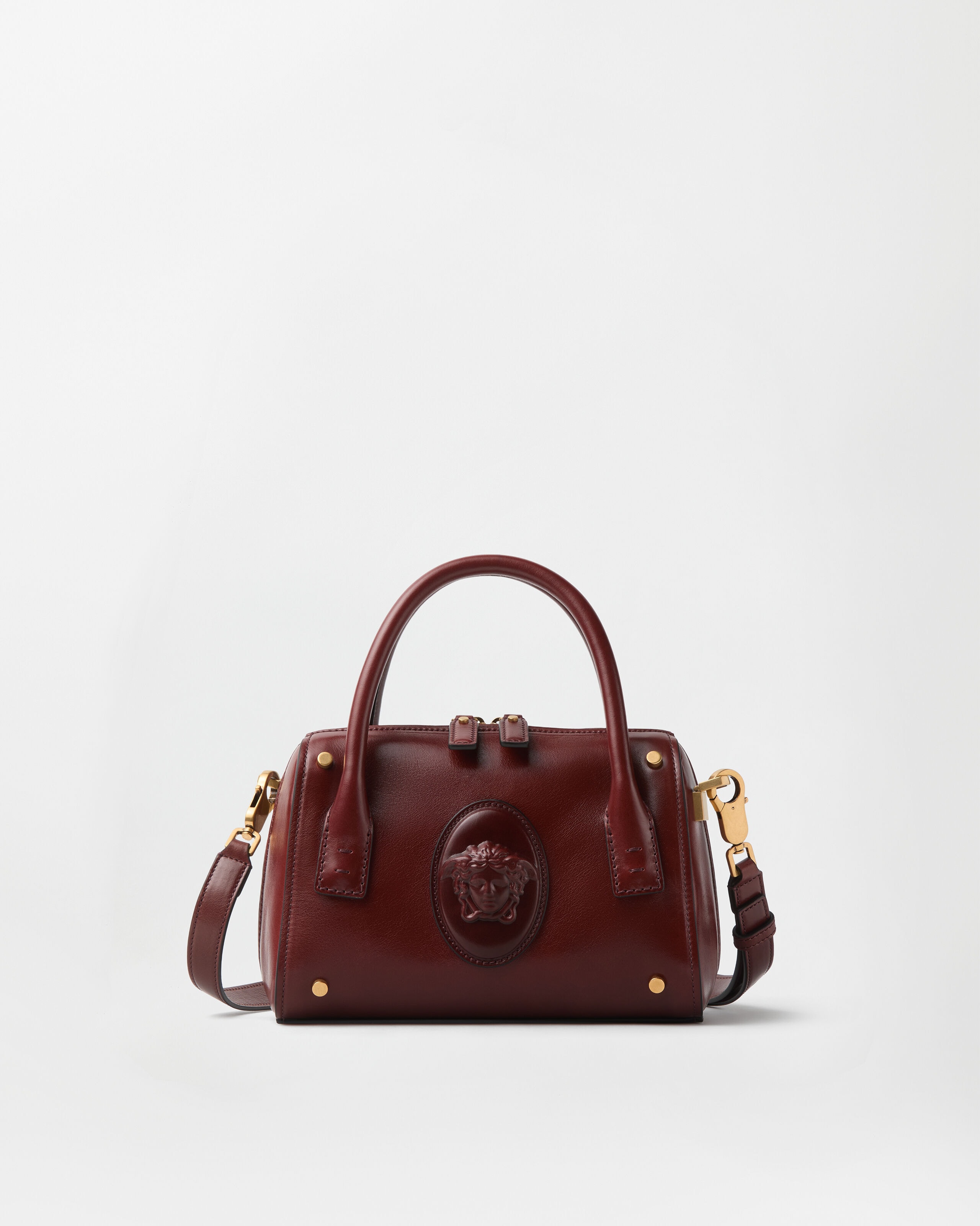 Versace roomy small leather boston bag