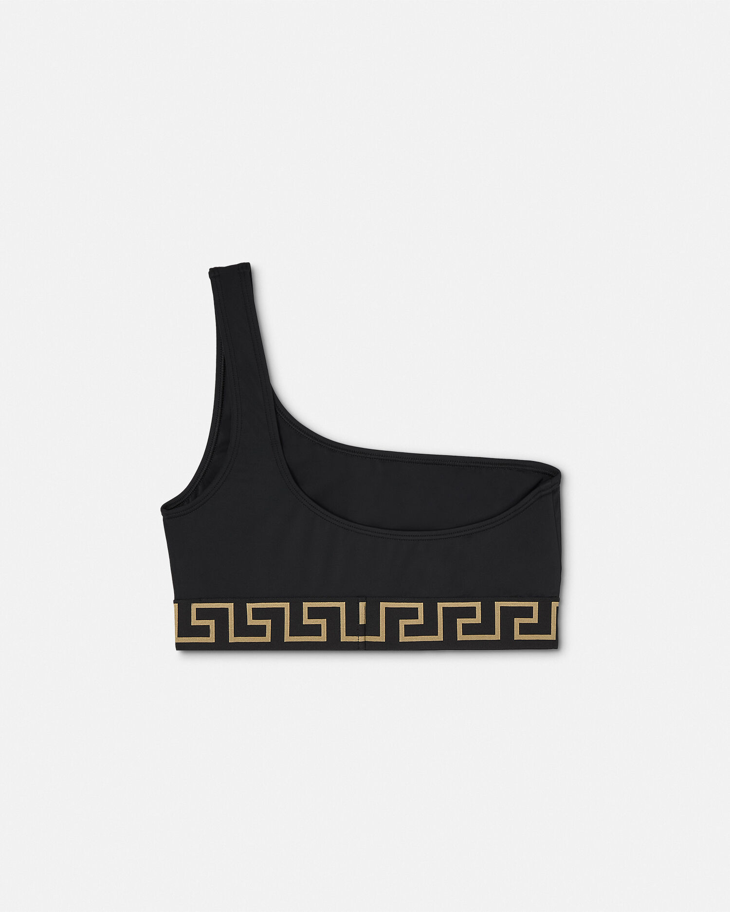 トップス gianni versace Y Jacquard One-Shoulder Bikini Top Black | VERSACE US