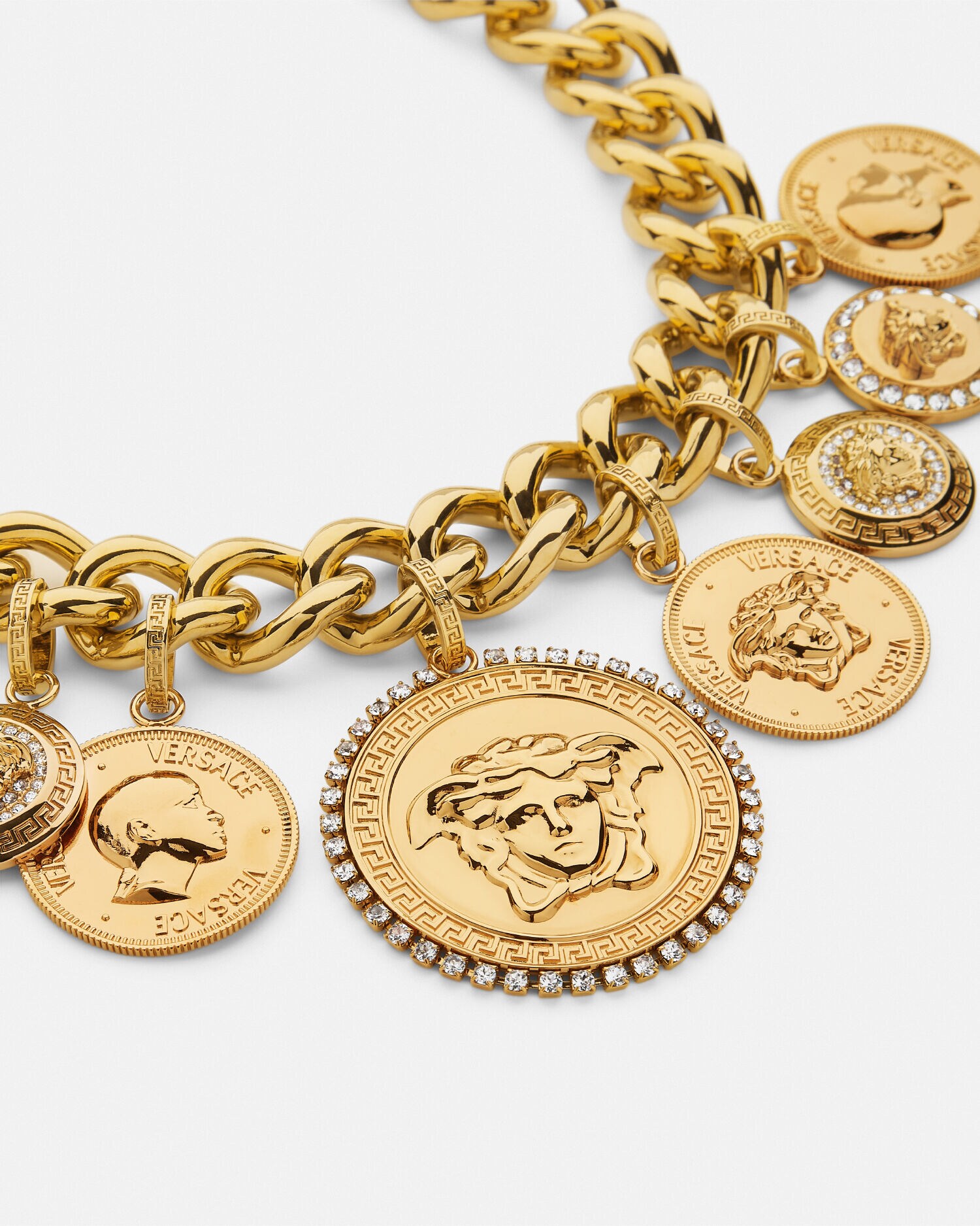 Crystal Medusa Coin Necklace