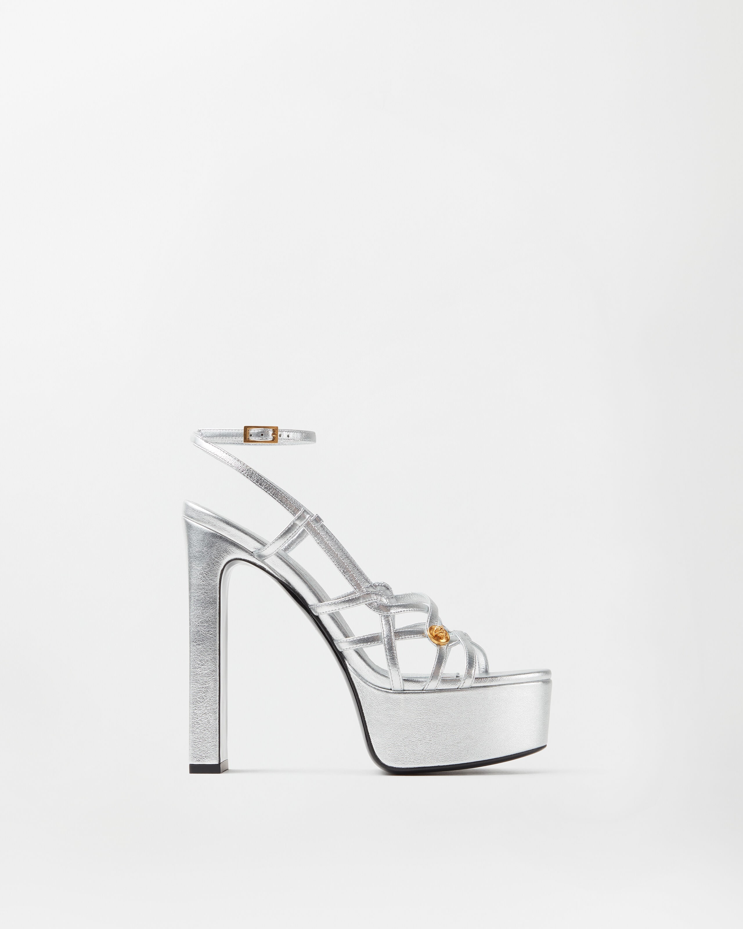 Versace valentina metallic platform sandals 140 mm