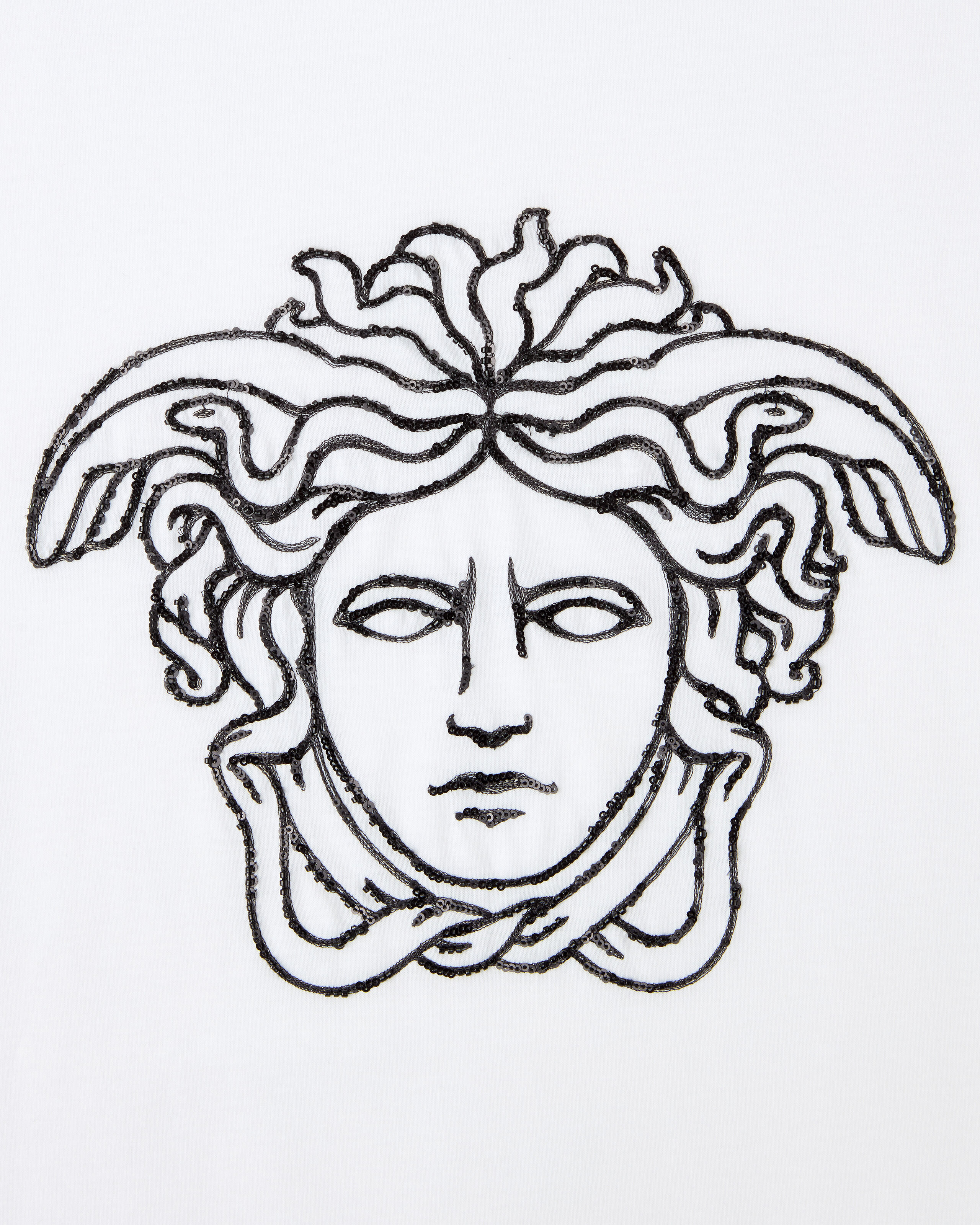 Embroidered-Logo Cotton-Jersey T-Shirt White | VERSACE US